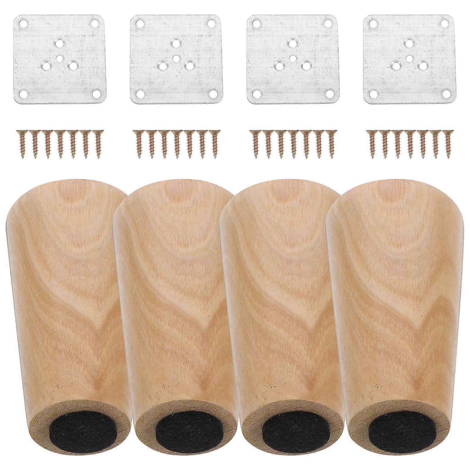 4pcs Solid Furniture Legs for Sofa, Bed, Cabinet, Tables & Benches – Durable, Easy Installation, Floor Protector Included