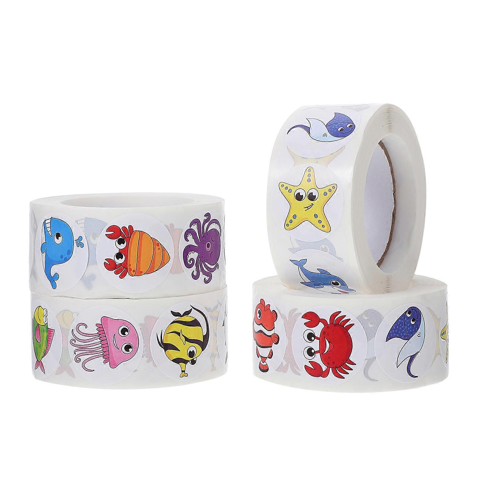 Stickers For Crafts Multi-Colored 2.5X2.5Cm Self-Adhesive For Diy Handmade Crafts 4 Rolls