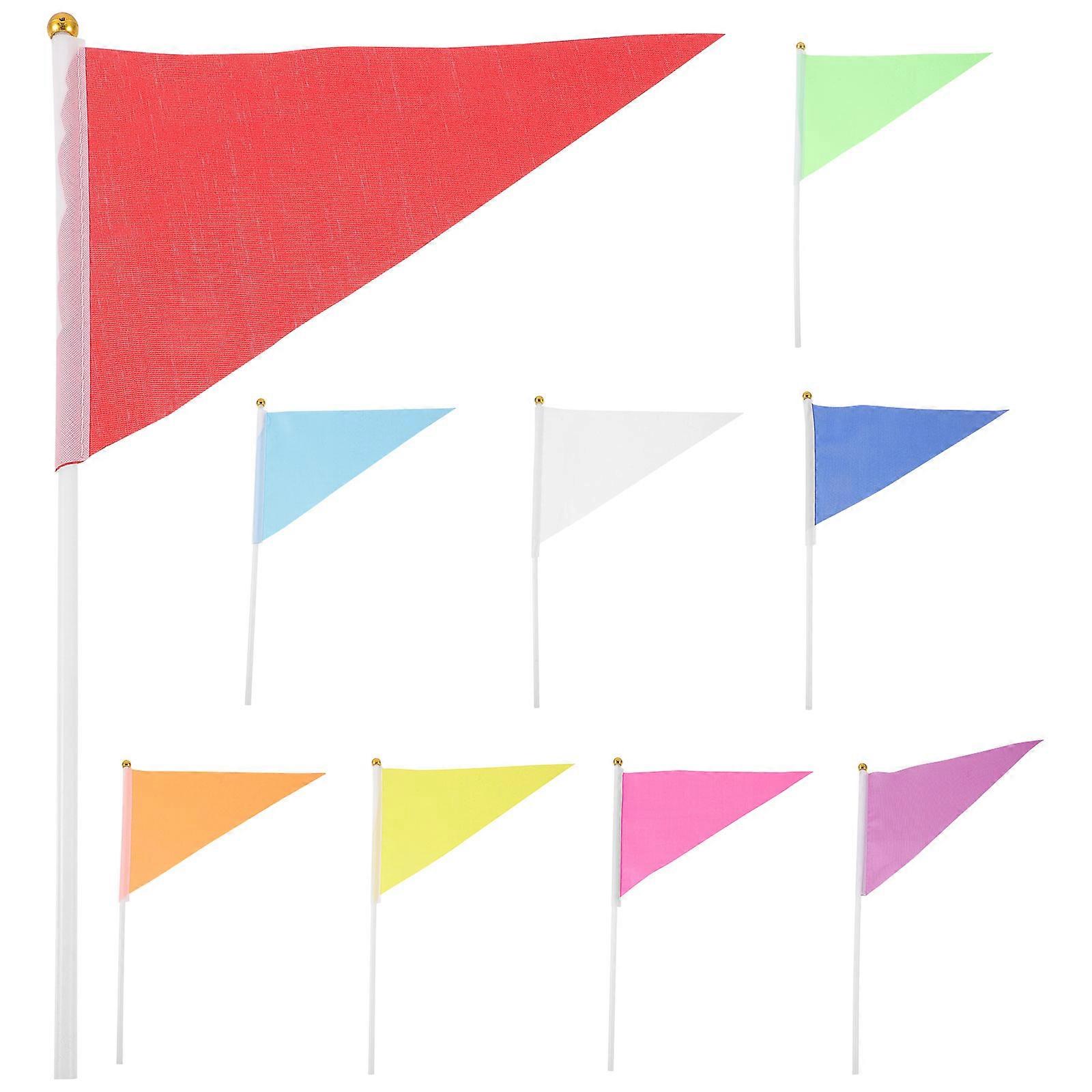 Mini Shaking Flags Small Handheld Flags Outdoor Bright Design Assorted Color 9Pcs