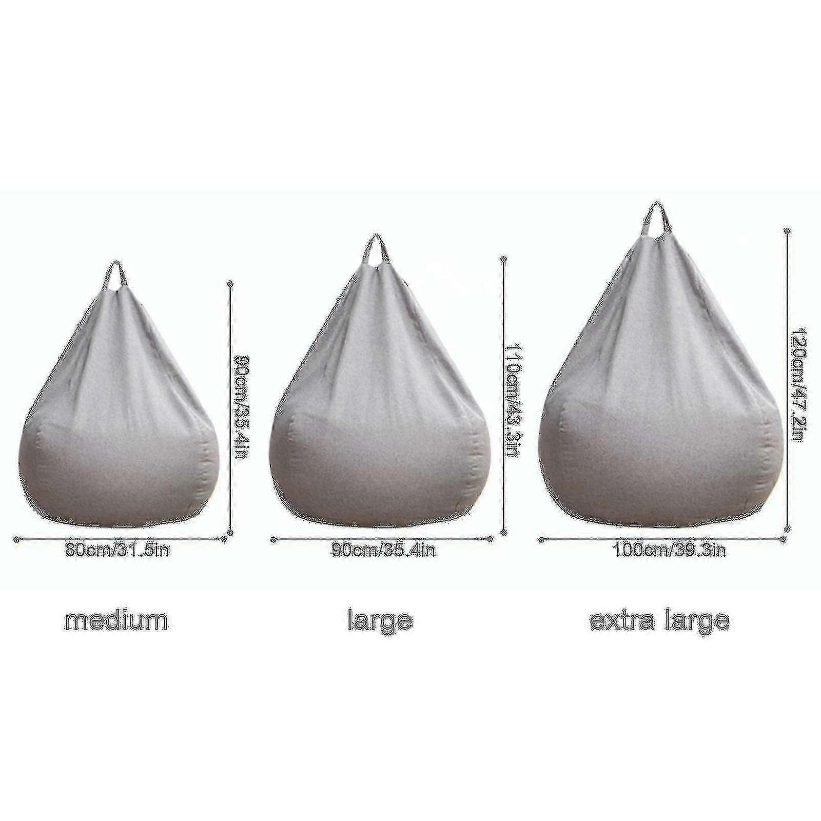Extra große Sitzsack-Stühle Couch-Sofa-Bezug Indoor Lazy Lounger für Erwachsene Kinder (keine Füllung)