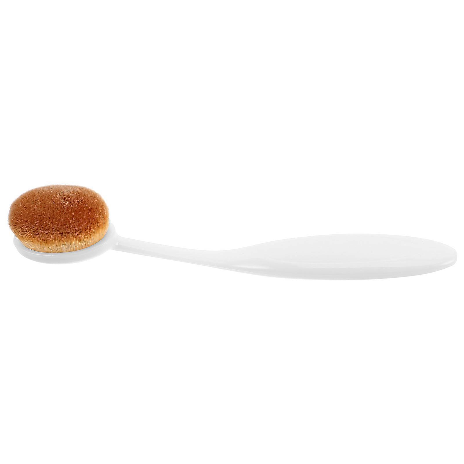 White Under Eye Brush for Makeup with Dense Faux Fiber Bristles and Comfortable Resin Handle Perfect for Travel Size