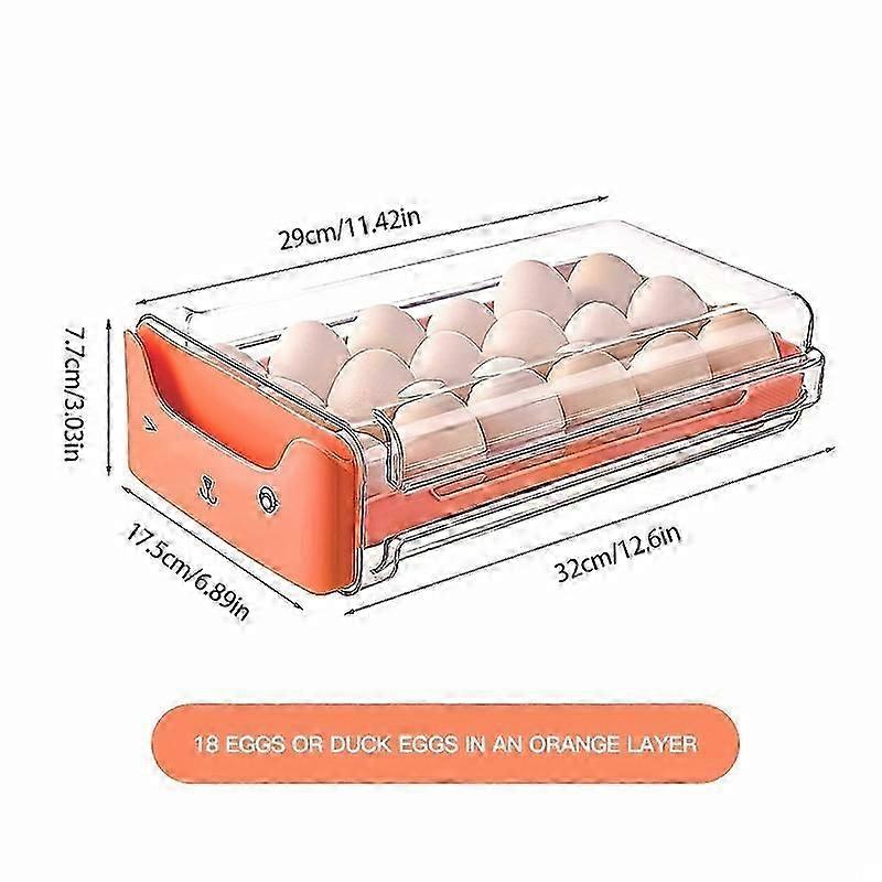 1pc Stackable Egg Organizer-Transparent, Drawer-Style, 1/2 Layer Design-Kitchen Fridge Storage Solution
