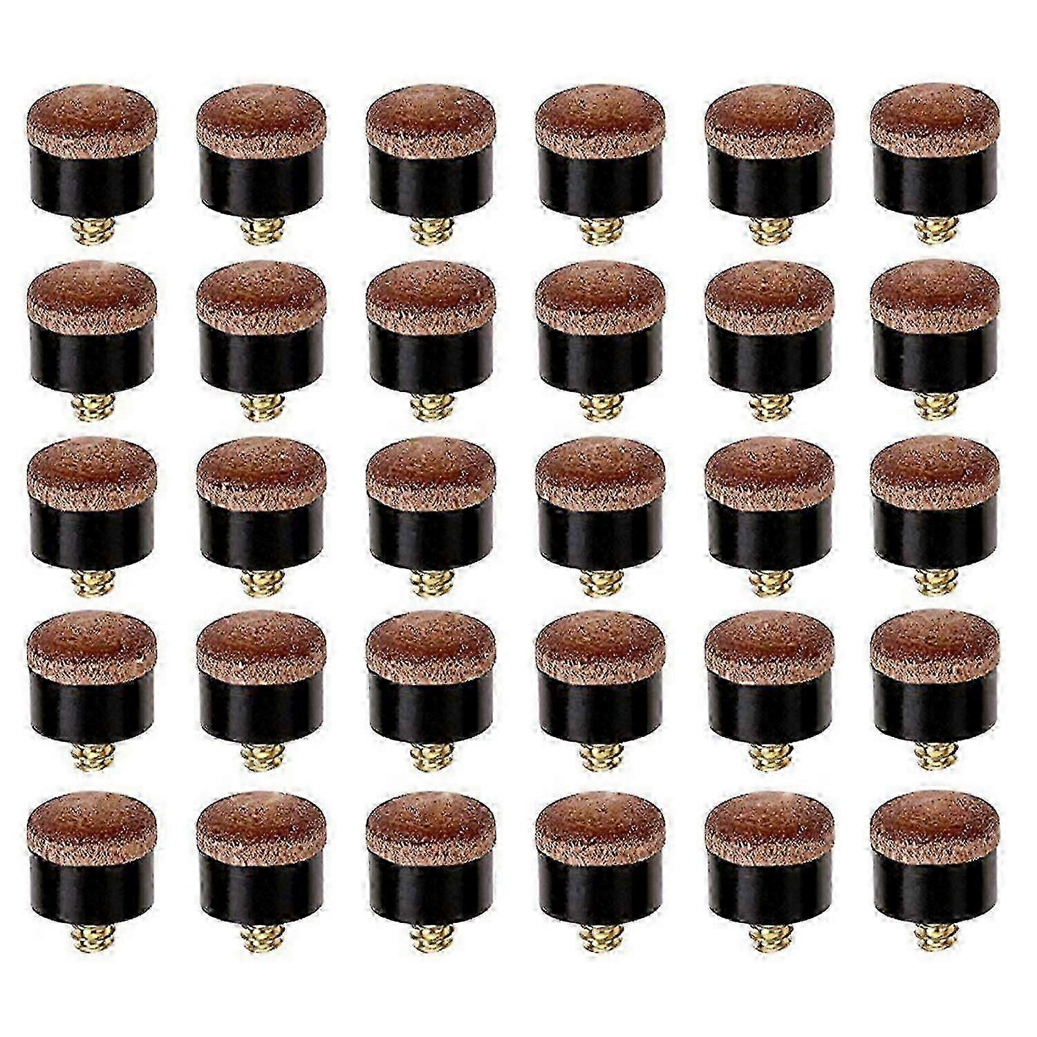 30 Pcs 12mm Replacement Billiard Cue Tips Compatible with Pool Cues and Snooker