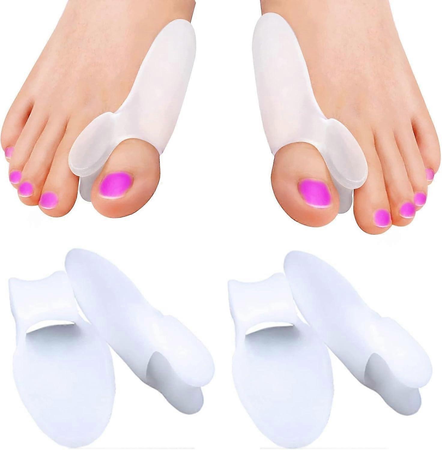 Hallux Valgus Toe Separators for Big Toe Gel Material Splints that Help Pain Relief from Hammer Toe 4 Piece Spreader Set