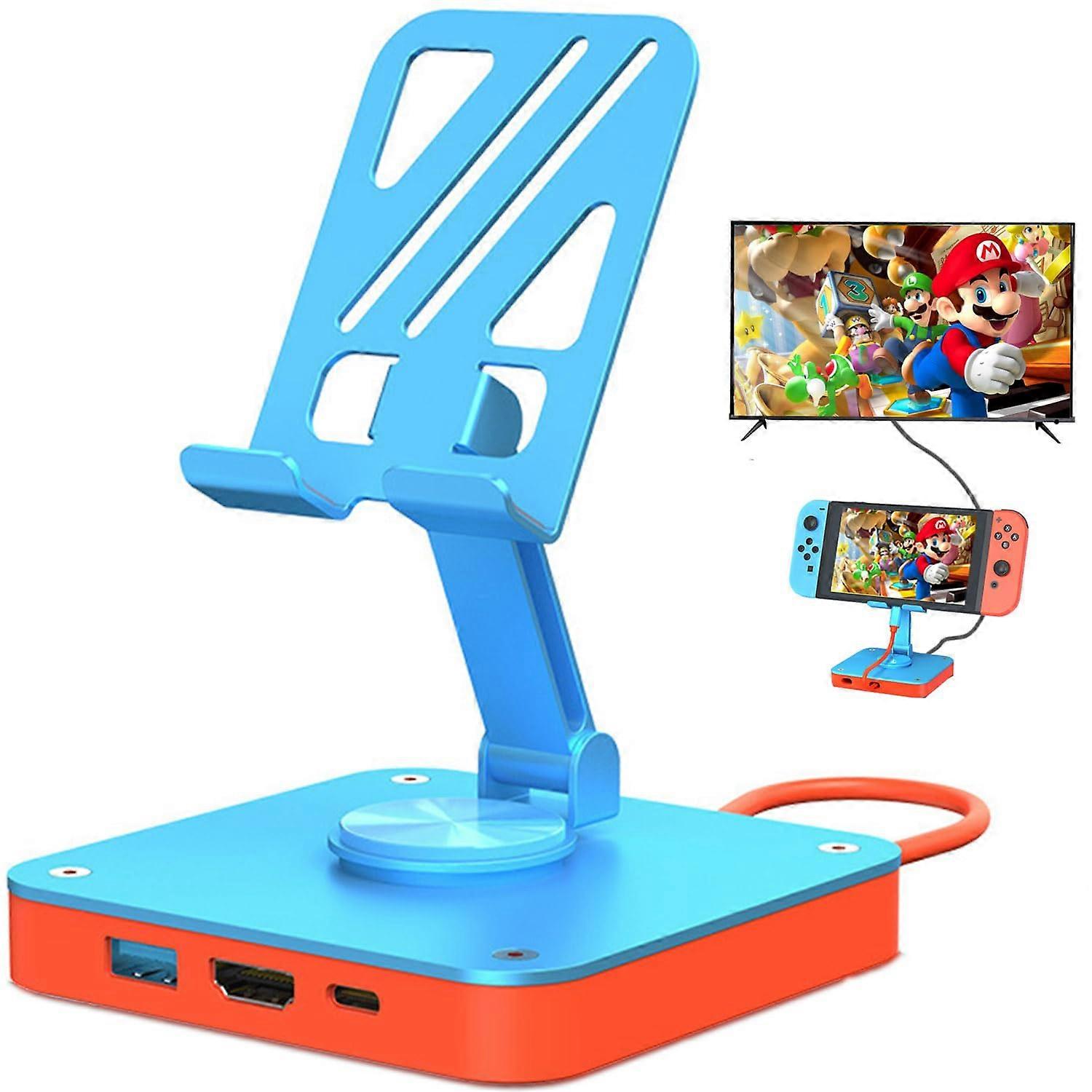 Switch Dock 4K@60Hz for Nintendo Switch/Switch OLED, Steam Deck, ROG Ally, MSI Claw, Travel Dock with Stand, PD 100W, USB 2.0