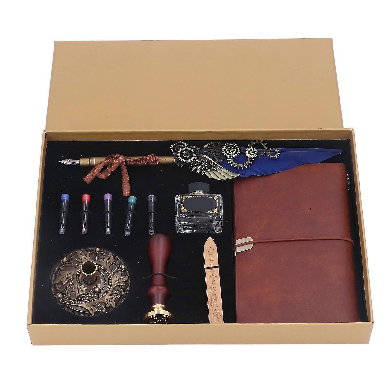 2025 Neuestes Modell Feder Stift Set Retro Exquisite Feuerfarbe Wachs Leere Tinte