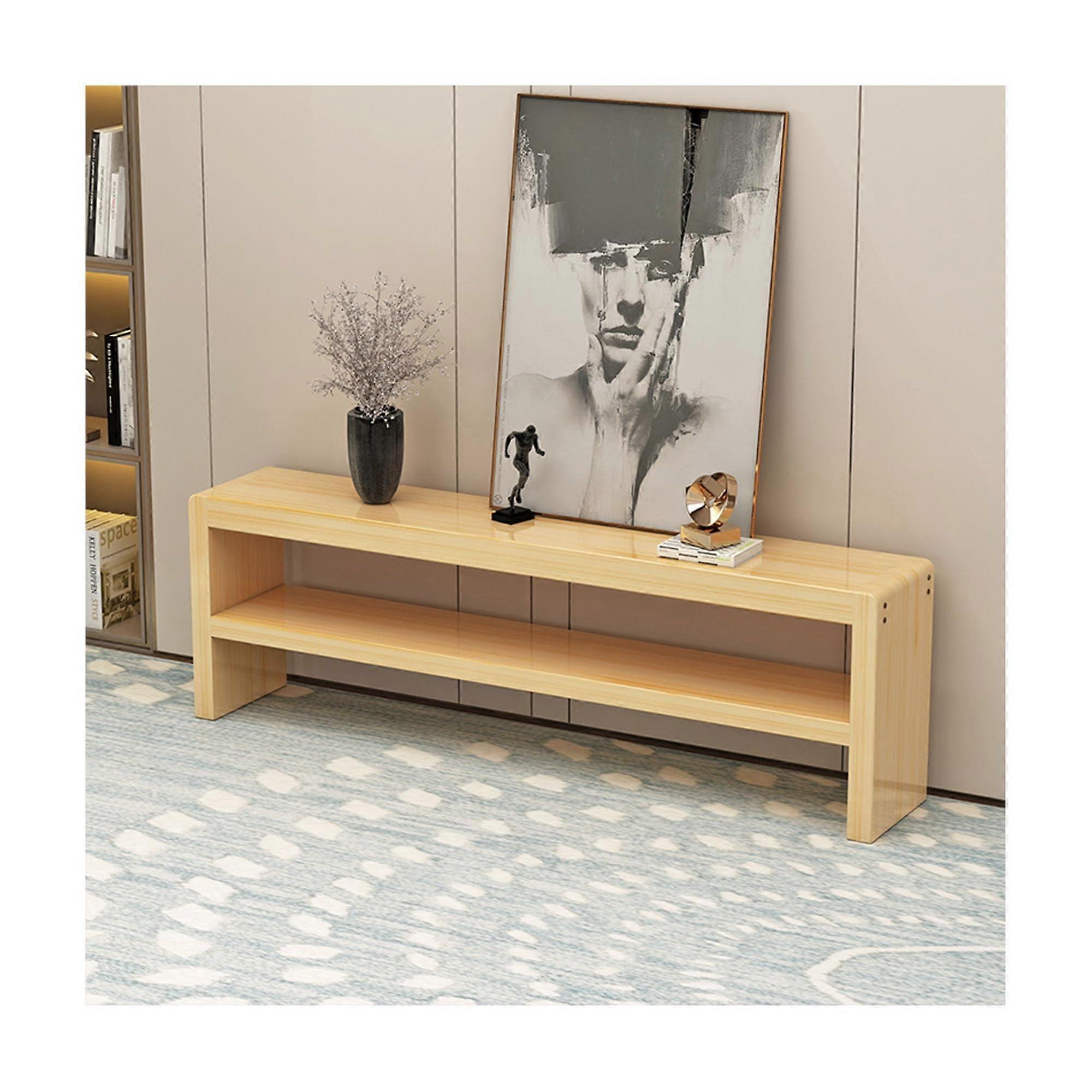 Double Layer Shoe Bench for Entryway, Rustic Wooden Bench in Farmhouse Style (140 x 20 x 40 cm)