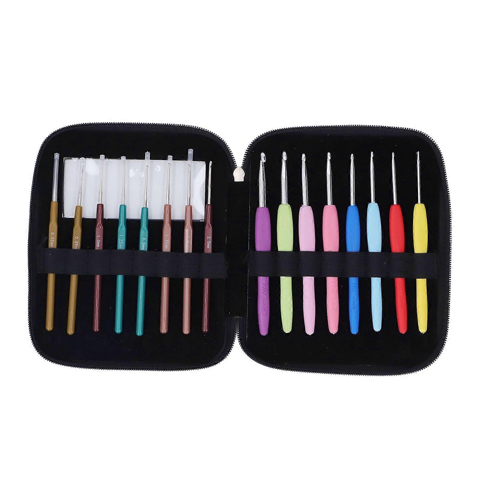 2025 Latest Model  16 Pcs Crochet Hook Set Portable Comfortable Plastic Handle