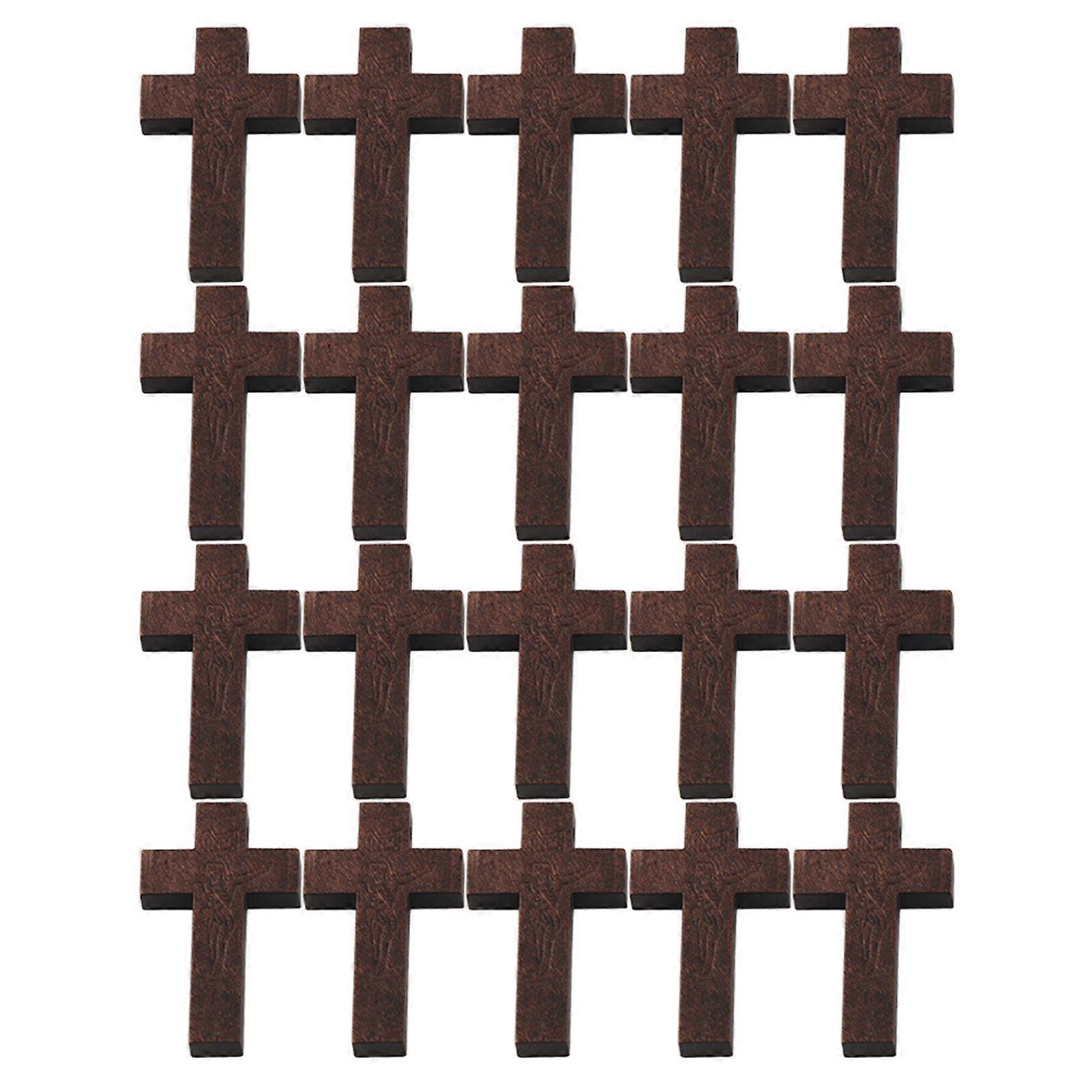 2025 أحدث طراز 20 قطعة خمر الصليب الخشبي قلادة التبعي ل