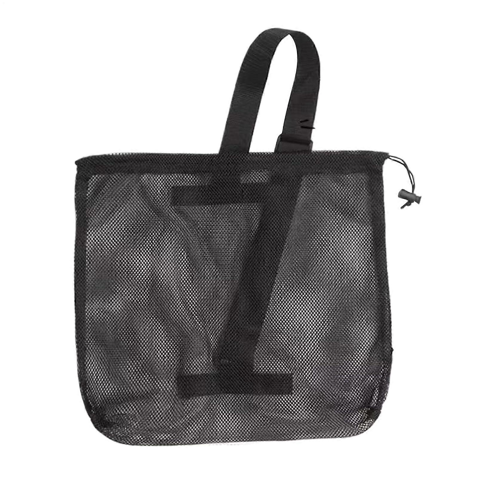 Soccer Bag with Shoulder Strap, 41 x 37 cm Sling Mesh Pouch for Sports Gear, Gym, Beach, Pool - Durable Cloth Organizer for Athletes