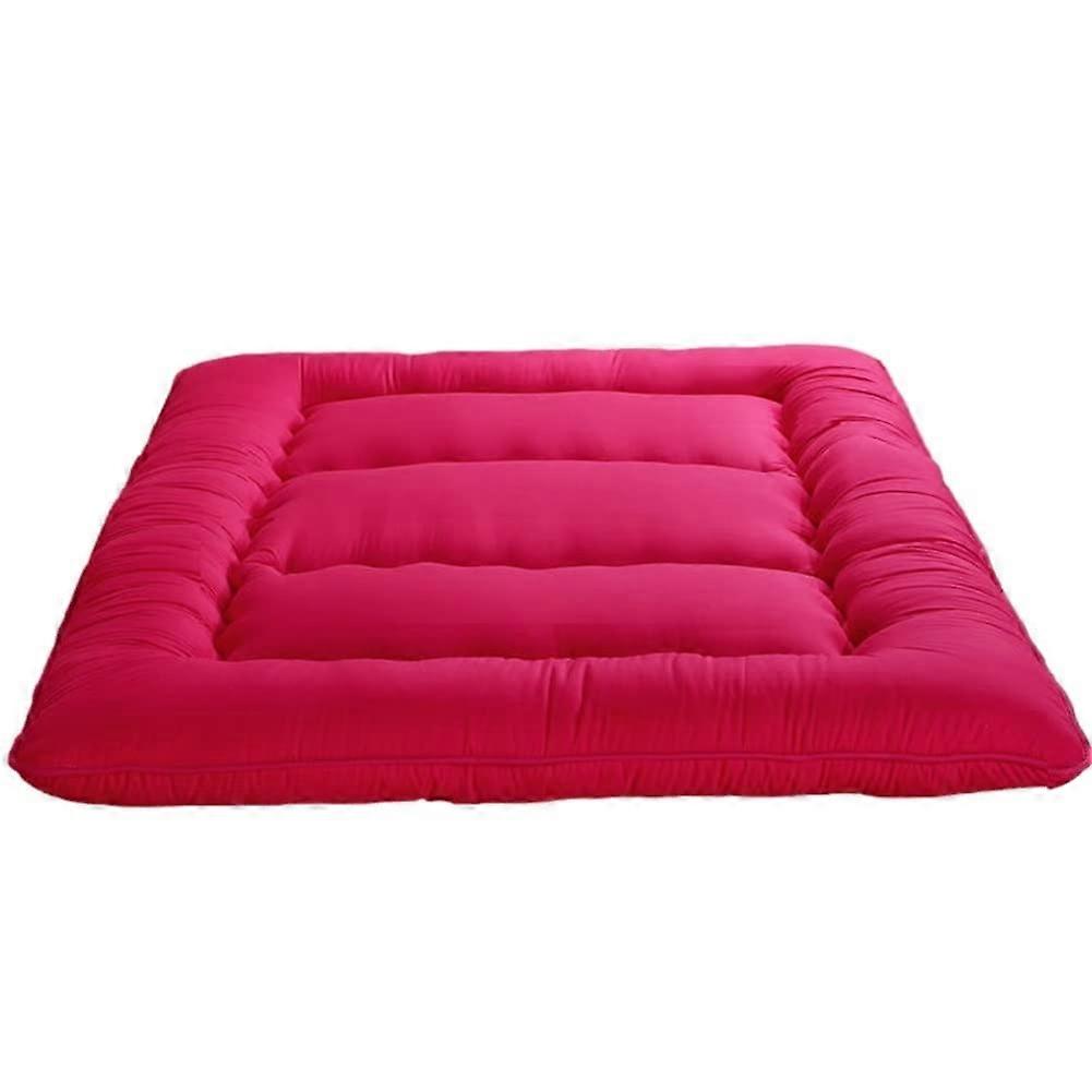 Japanese Floor Futon Mattress, Thick Roll, Brown, 90 x 200 cm, Foldable for Floor or Camping