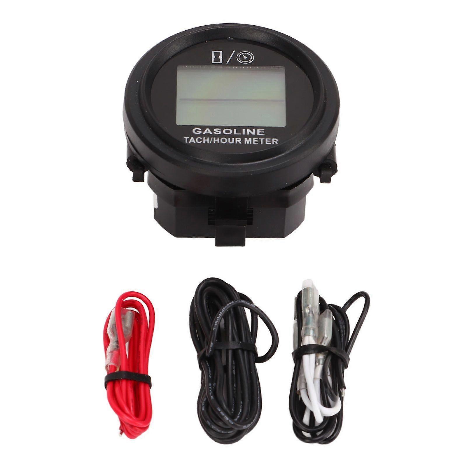 Waterproof Digital Tachometer RPM Gauge with Hour Meter Counter for Electric Bike Modification YMQX)