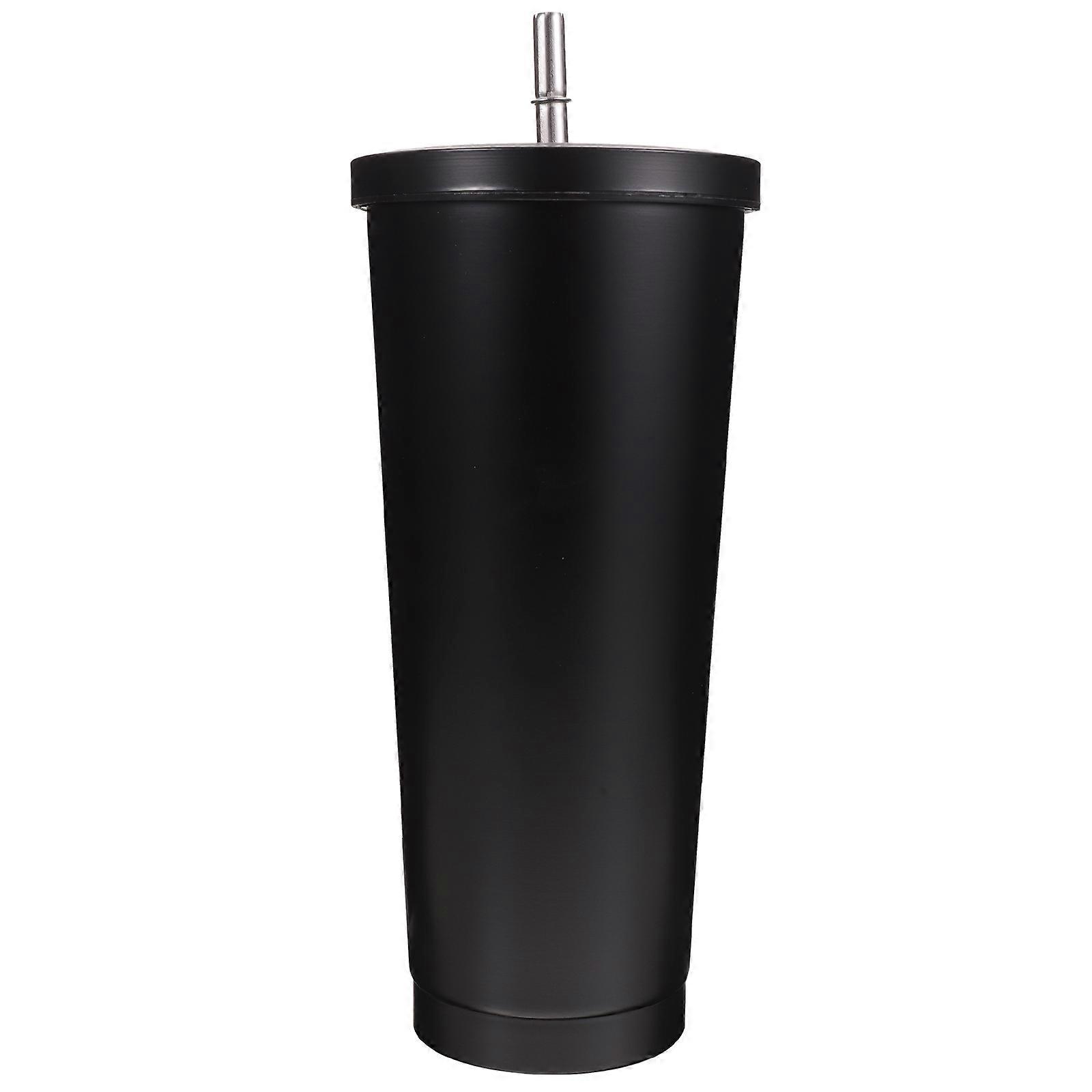 Tumbler With Lid And Straw For Car Use Black 9.5X21.5CM 750ml Insulated 1Pack