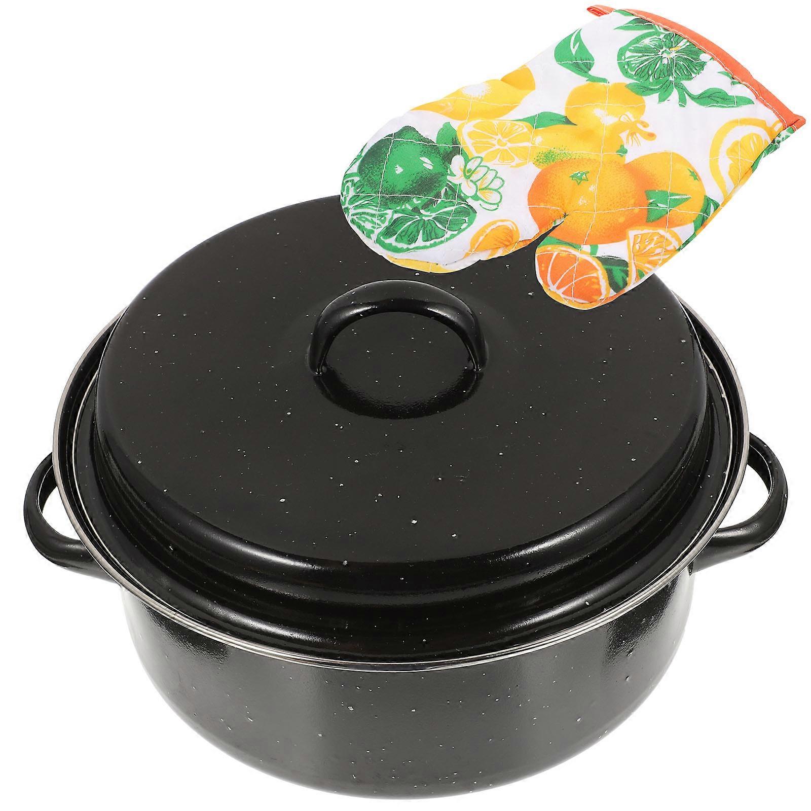 Roaster Multi-Function Roasting Pan Carbon Steel Cooking Accessory 24x24x10cm Heat Distribution 1 Set