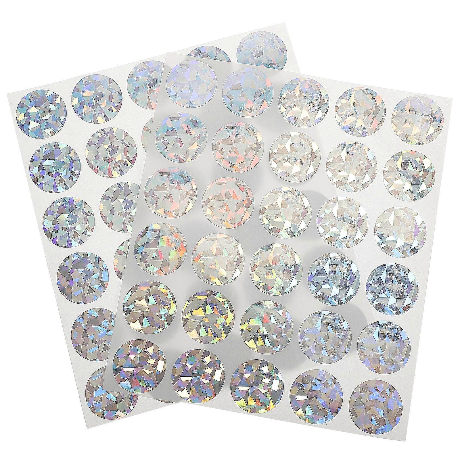 Sticker Label Glitter Round Stickers For Business Occasions Multi Color 2 Sheets Peel and Stick 16.5x14.5x0.1cm