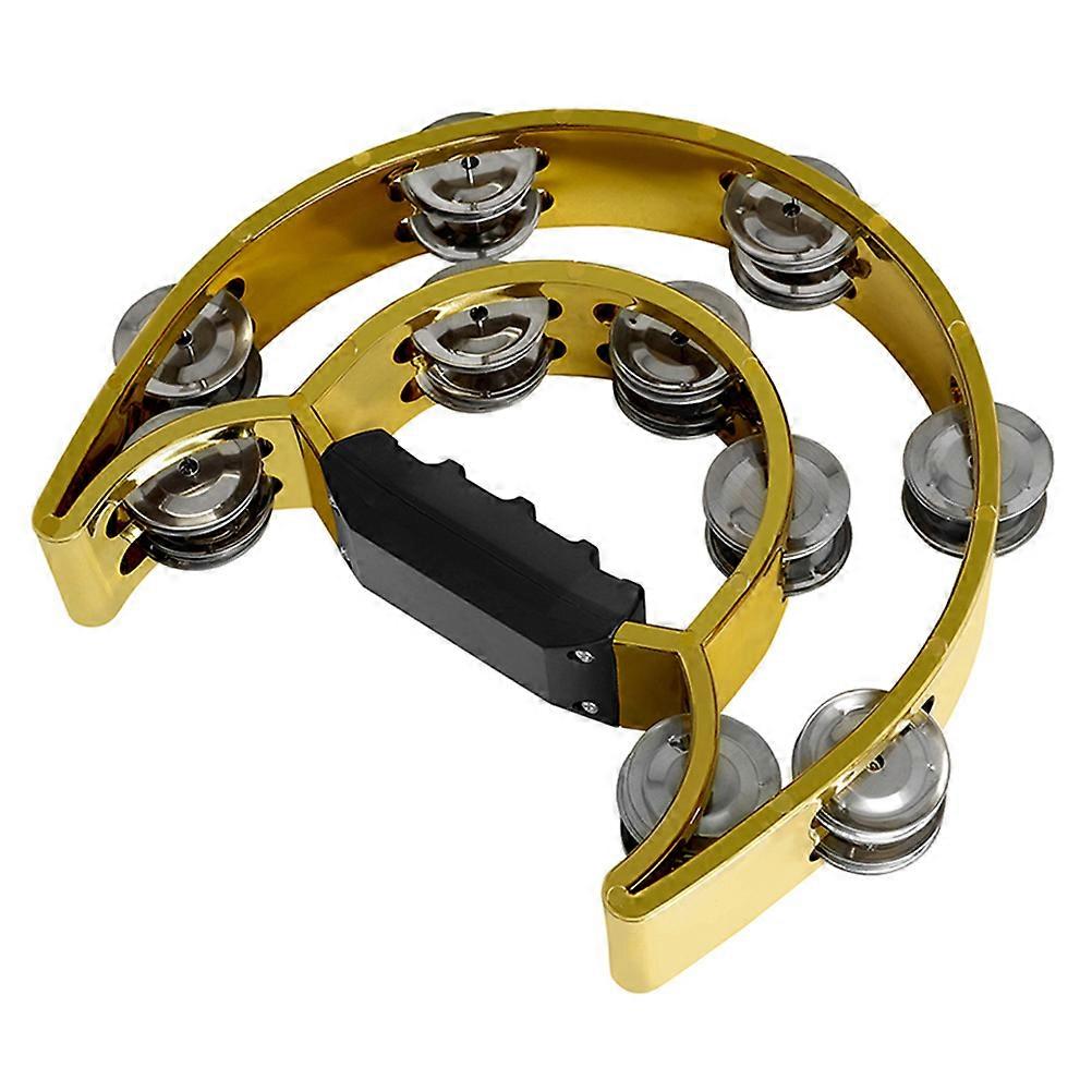 Handheld Tambourine Drum Adult Tambourines Instrument Semi Circular Shape Ergonomic Handle Abs Material Music Class 1Set