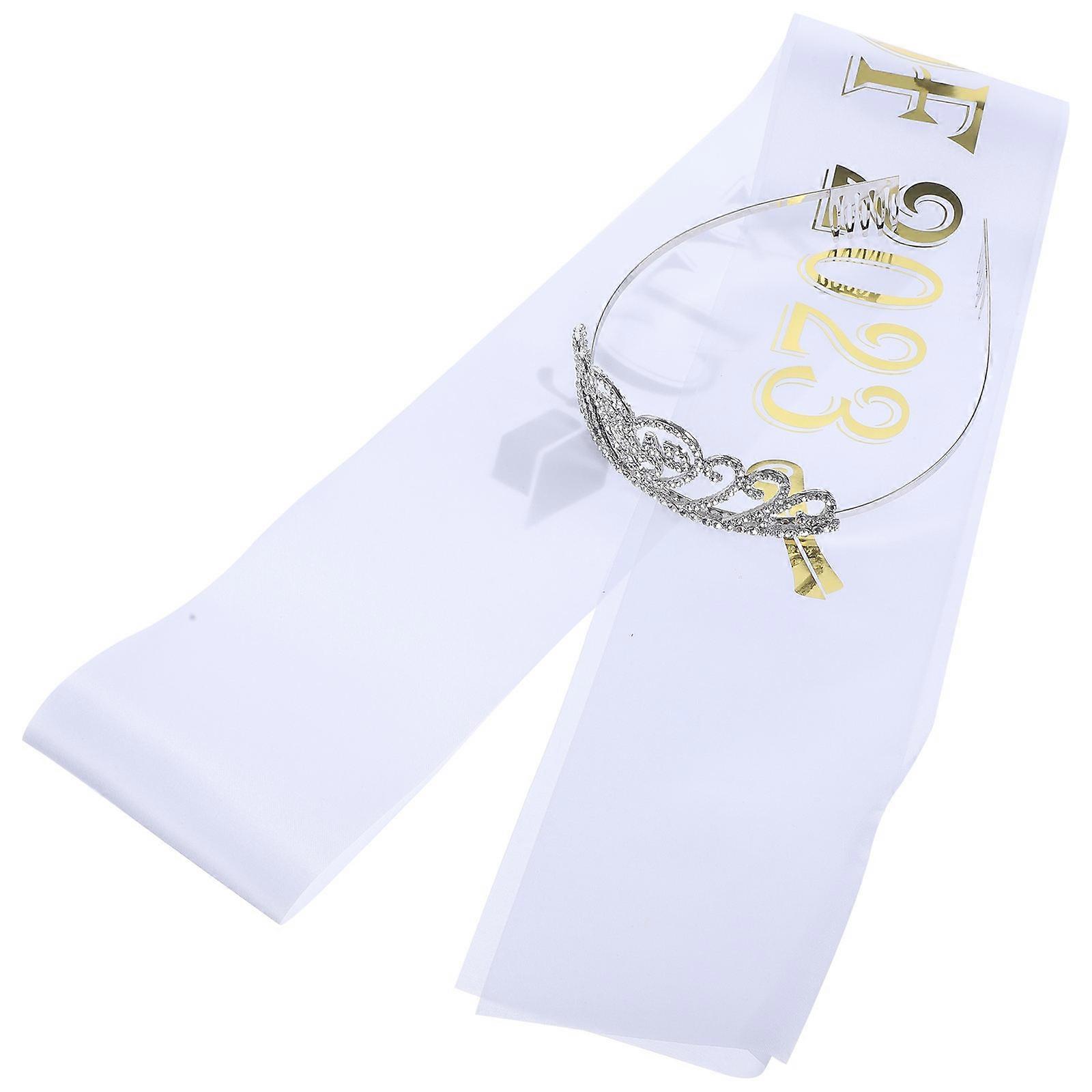 Graduation Sashes Set Adult Photography Session Grad Crown Sash Assorted Color 1 Set