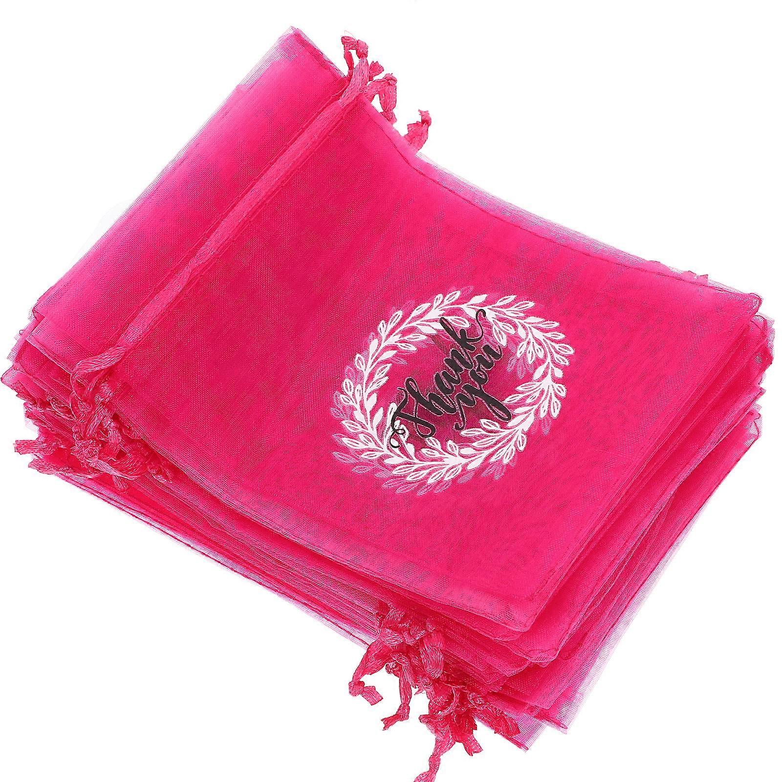 Small Jewelry Bags Drawstring Storage Pouch Square Shape Rosy 15x10cm 50Pcs