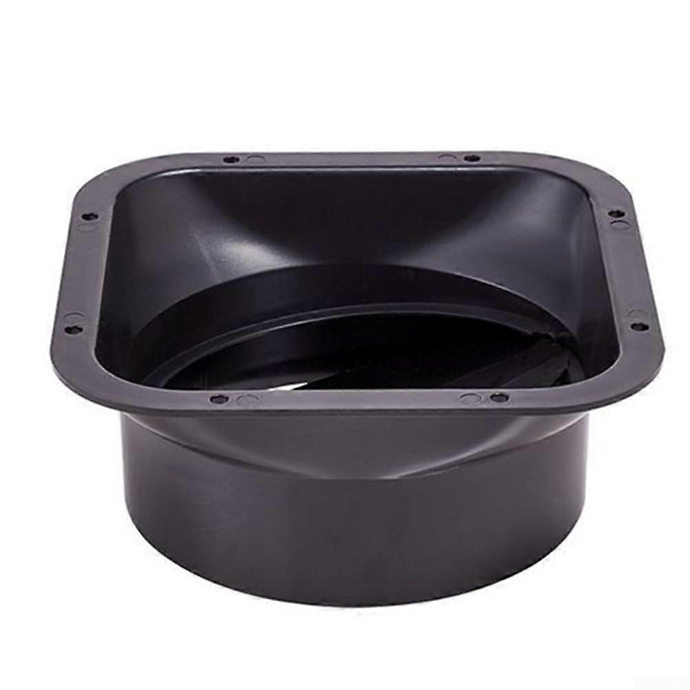 Quadratic flange duct connector made of lightweight ABS plastic for hoses with 100/150 mm diameter, for inline exhaust fans (150).