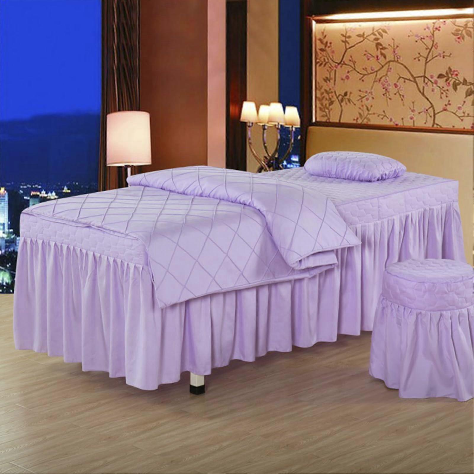 Massage bed set – 5piece salon spa cover set with breathable table skirt Ref: 5954