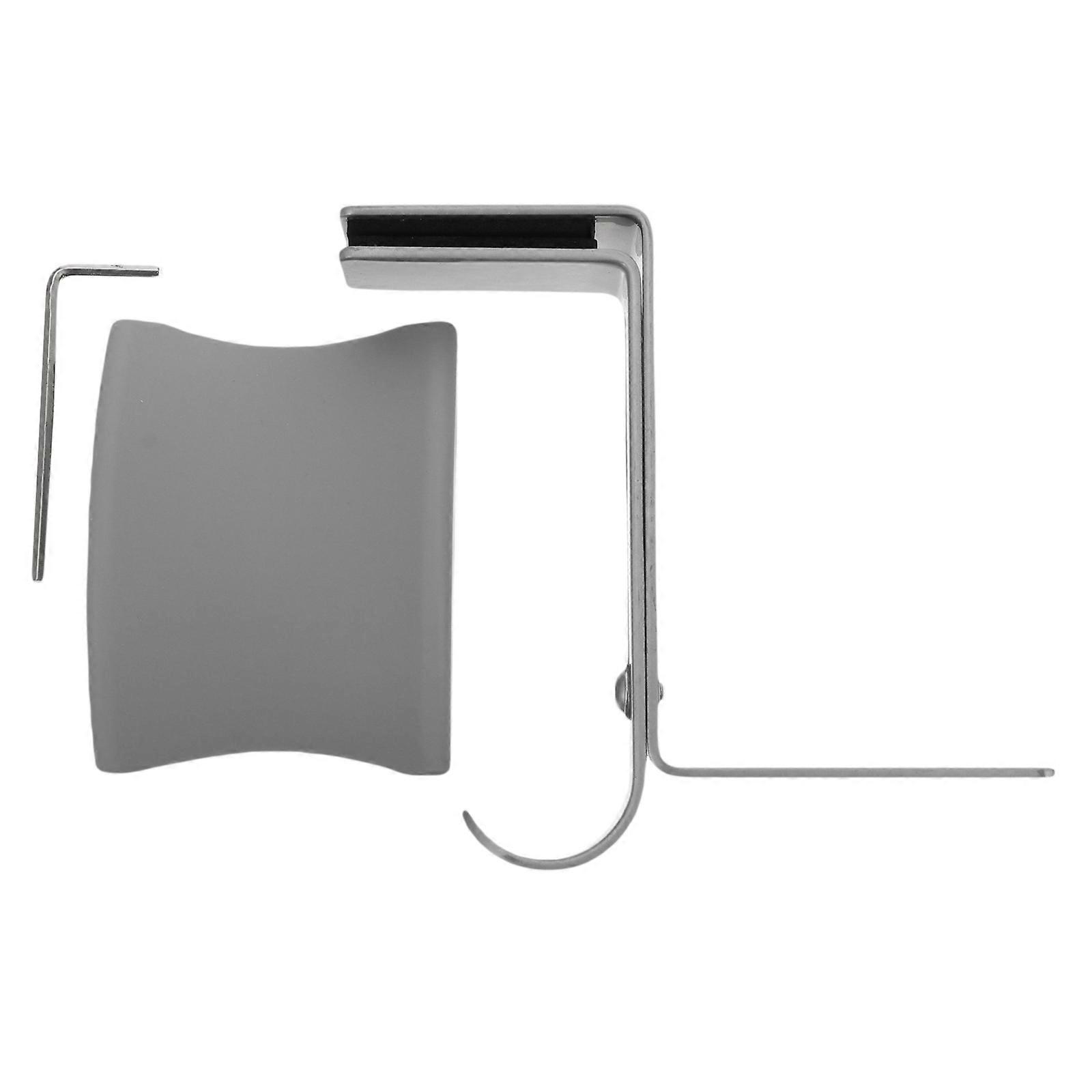 Under Desk Headset Holder with Adjustable Clamp Metal Headphone Hook with PU Pad, Curved Design for Secure Storage on Desks or Cabinets