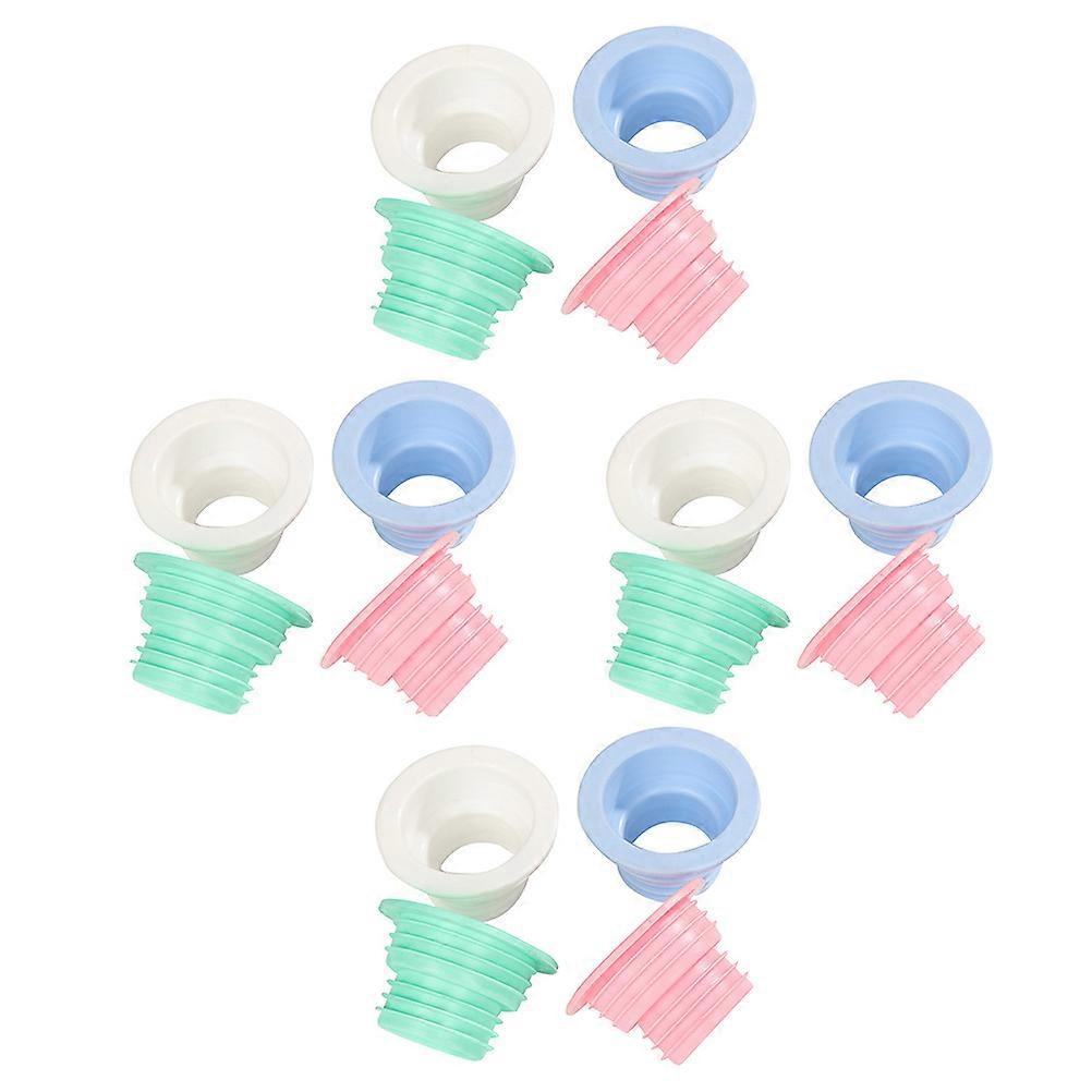 TPR Floor Drain Cover with Washing Machine Deodorant Plug for Home Use Assorted Color 20pcs