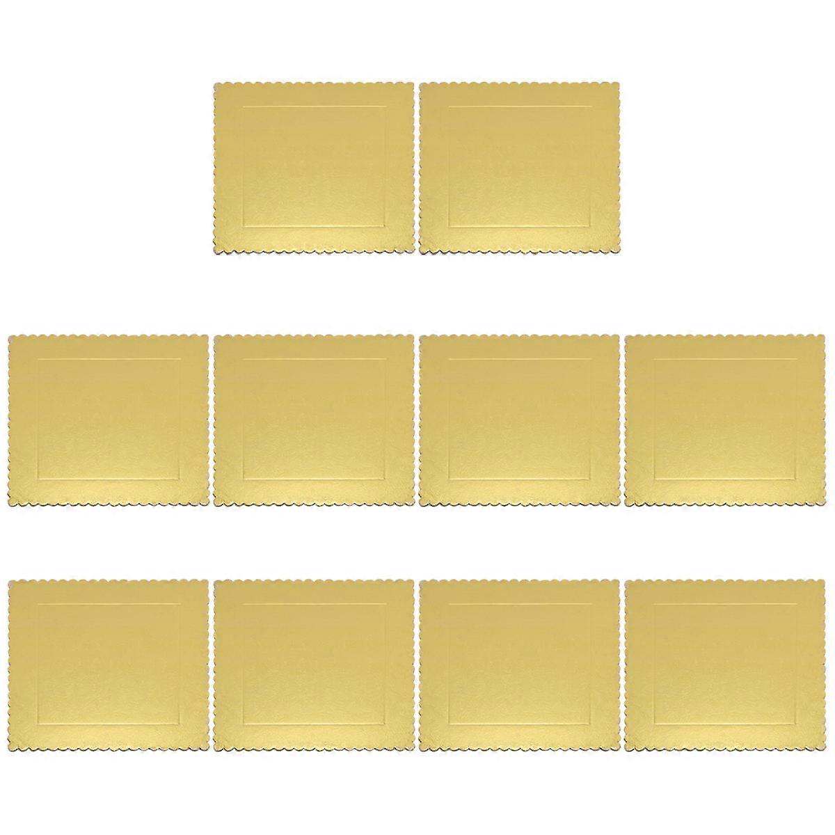 Golden Hardboard Cake Pads for Cake Making Durable and Strong Ideal for Average Sized Cakes 10 Pcs