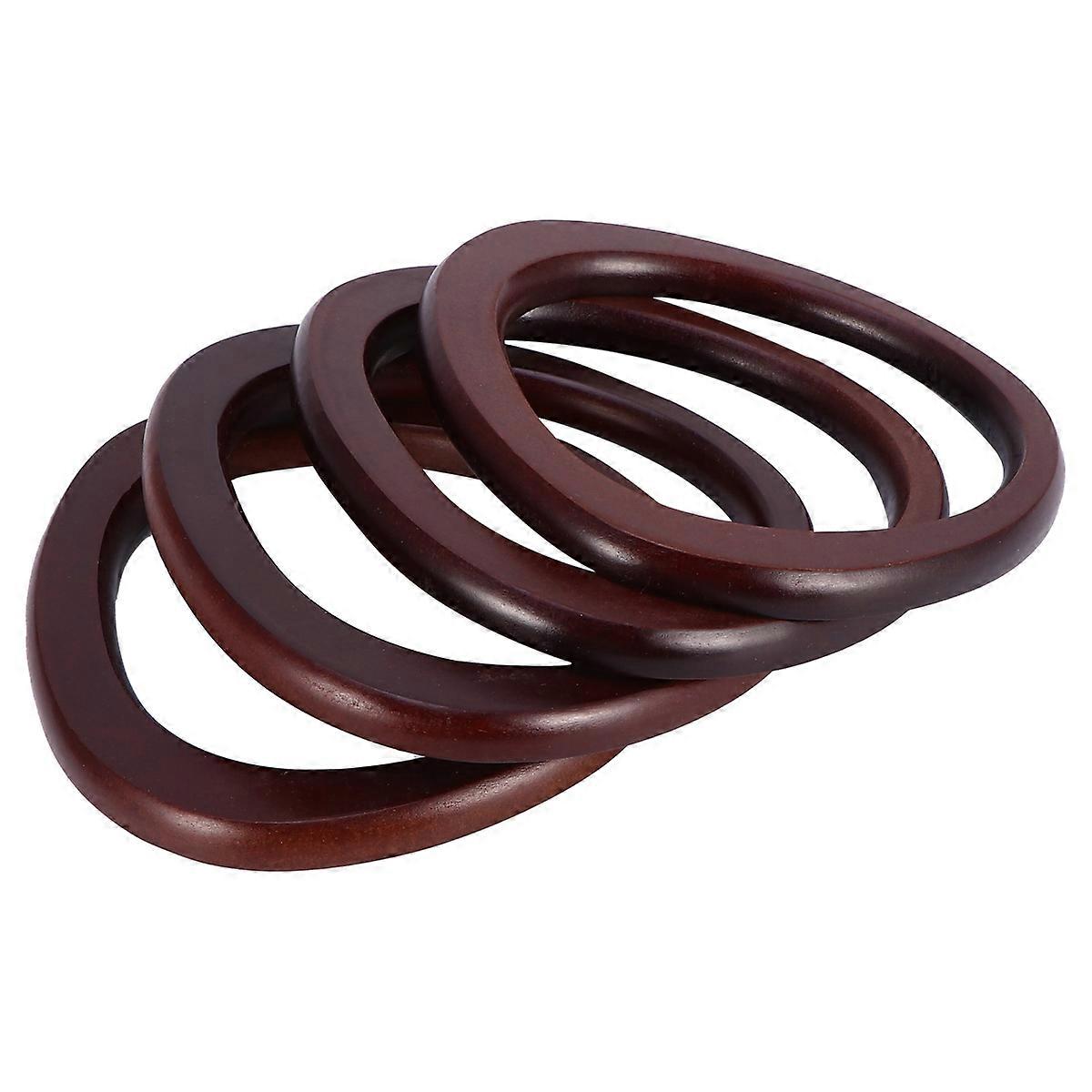 Oval Wooden Bag Handles Durable Solid Wood Accessories for DIY Handbag Making Replacement