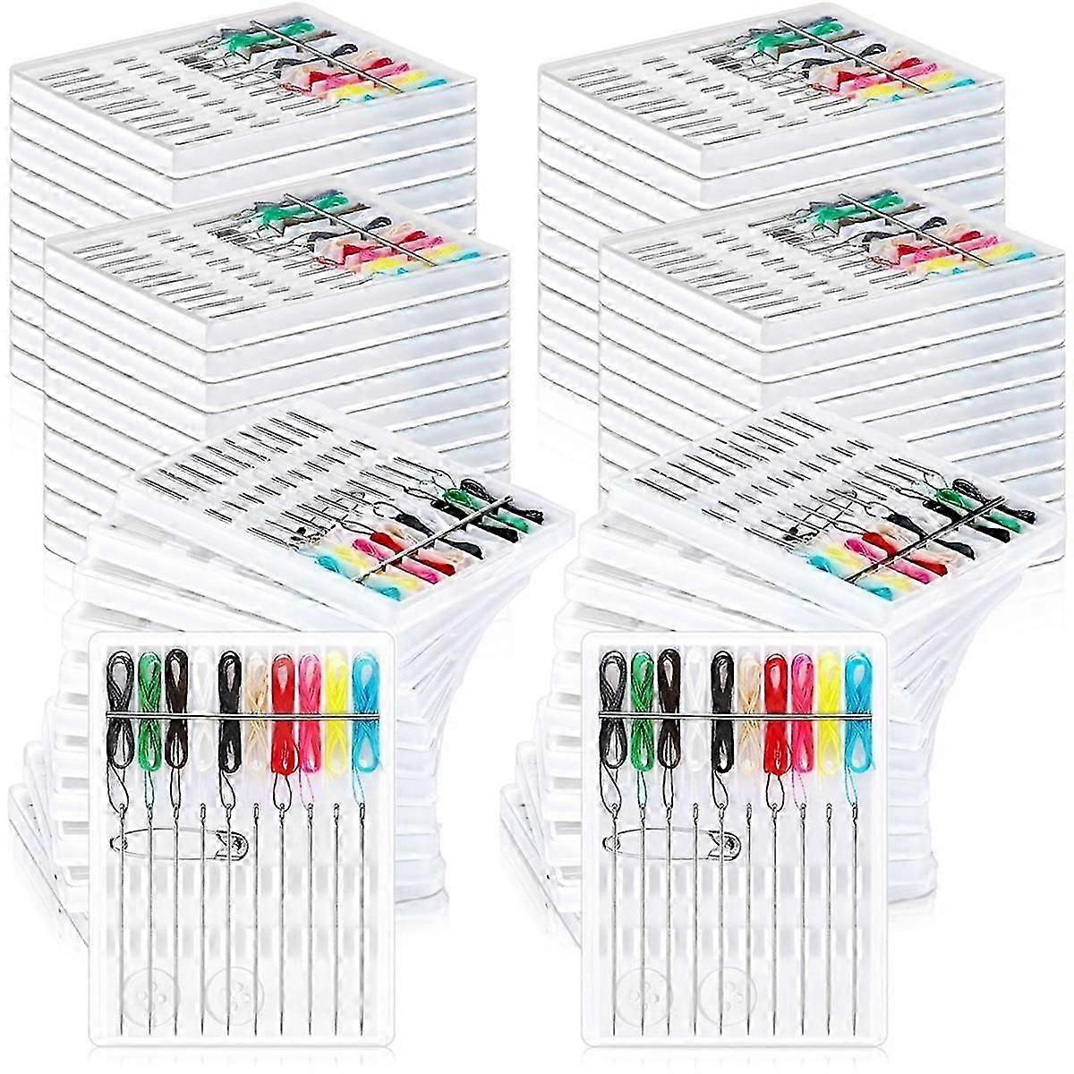 60 Boxes Quick Fix Sewing Kit Pre Threaded Needle Kit Personal Needle and Thread Kit Mending Kit Sewing Travel Kit
