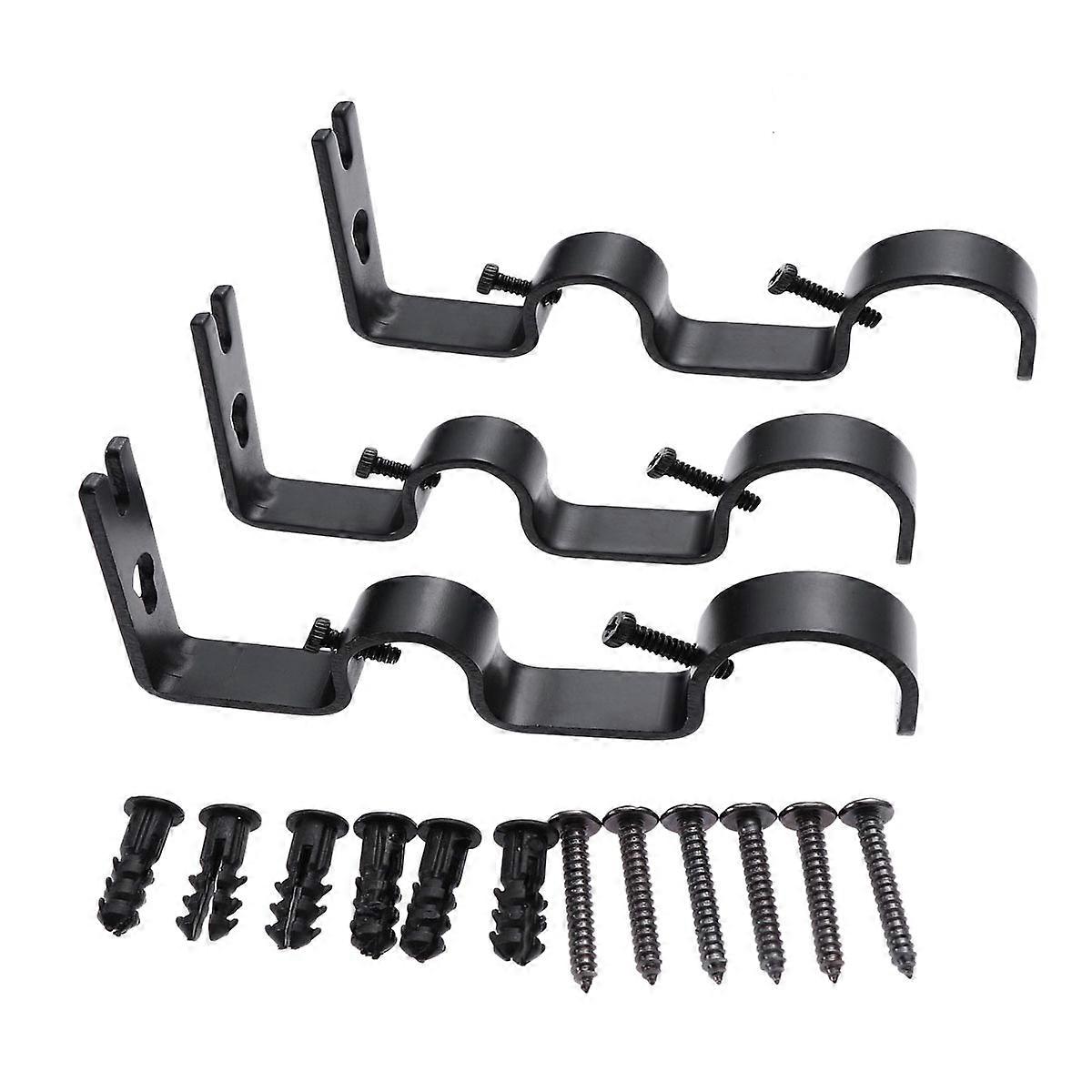 Adjustable Curtain Rod Bracket Drapery Holder Iron Suitable For Hotel Use 3Pack