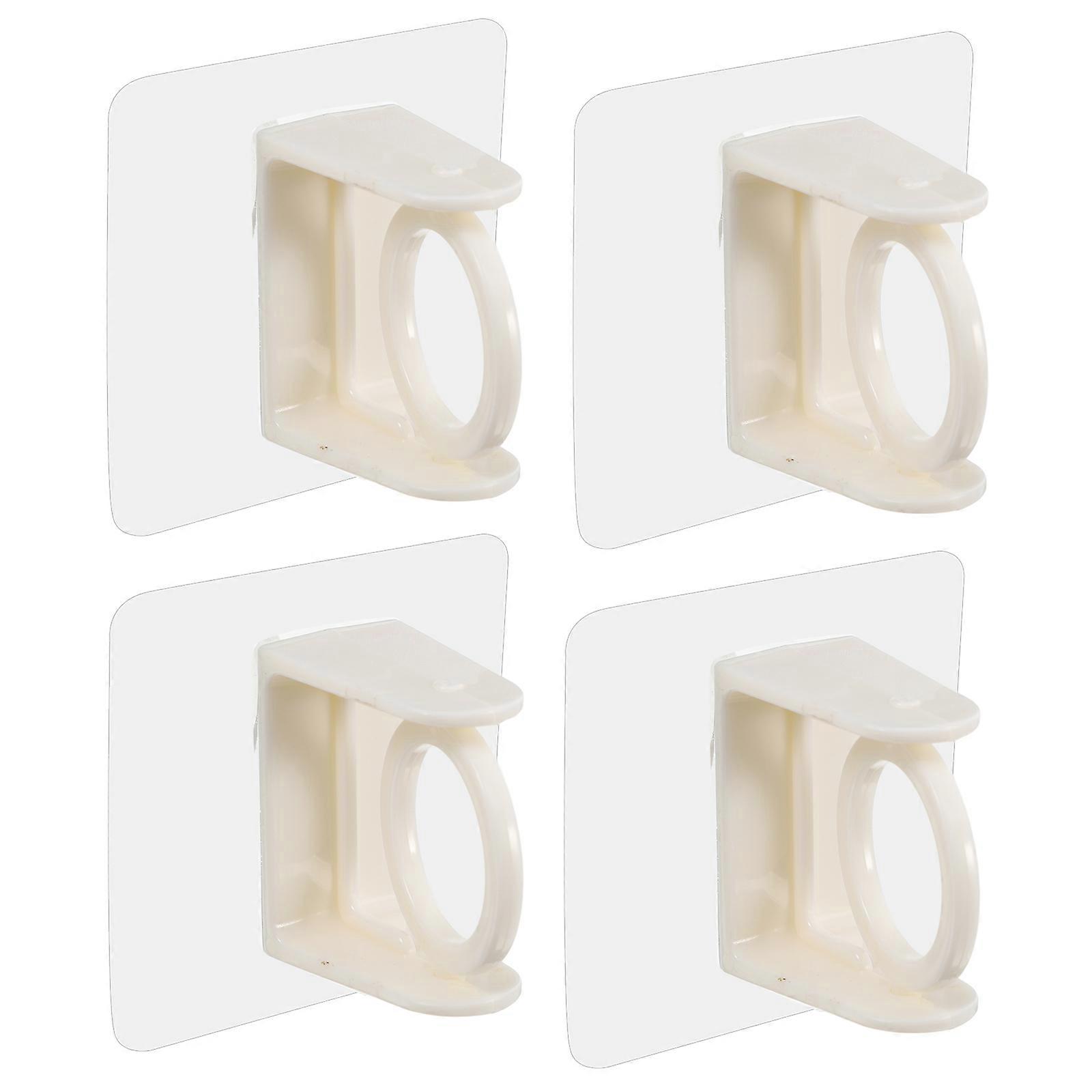 Self Adhesive Curtain Rod Holders Rotating Hook Adjustable Length For Bathroom Kitchen