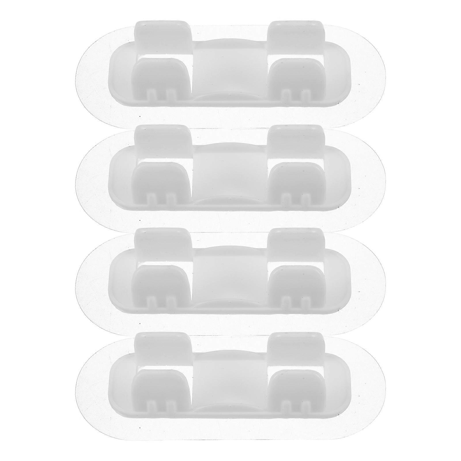 4pcs Self Adhesive PVC Pipe Brackets for Drain Hose Clamps – Wall Mounted, No Drill, Space Saving Drain Pipe Holders for Washing Machine and Laundry