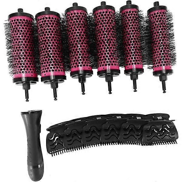 6-pack/set 3 tailles Ensemble de brosses à cheveux rondes Brosse à cheveux à poignée amovible avec clips de positionnement