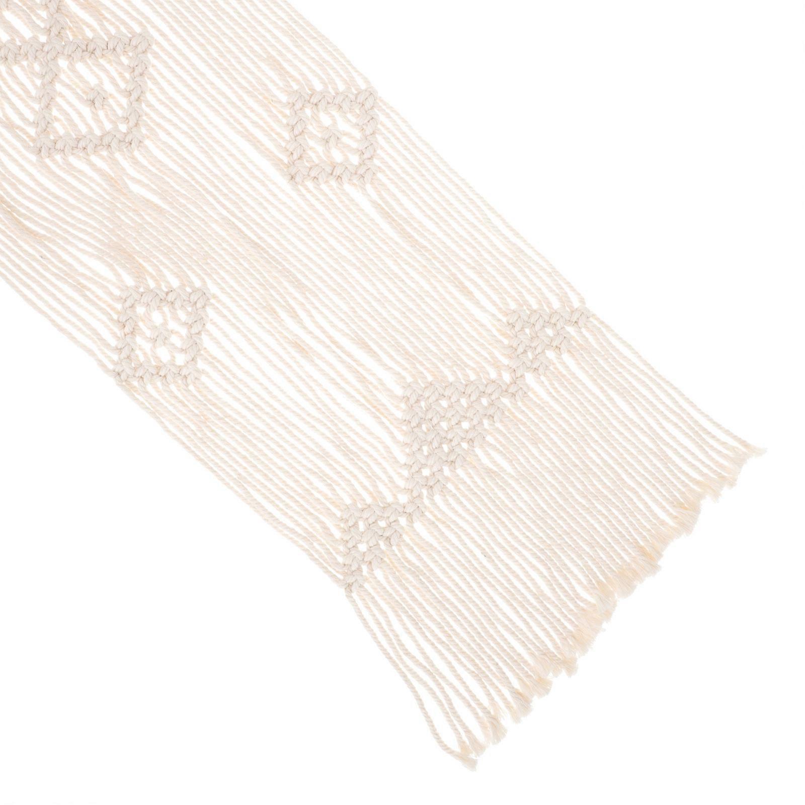 Scandinavian Tablecloth Macrame Woven Design Tassel Table Runner For Homeowners Cotton 1Set