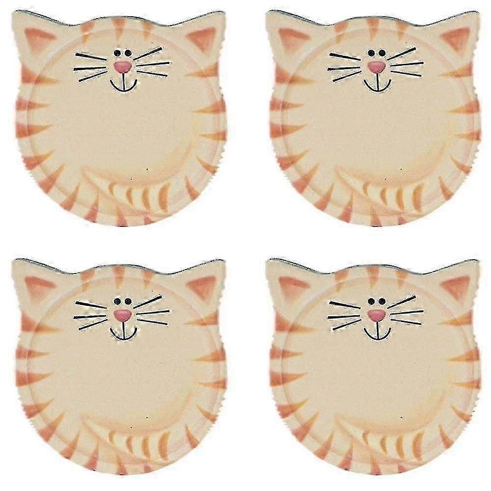 Funny Cat Shaped Ceramic Coasters For Drinks Absorbent, Unique Gift