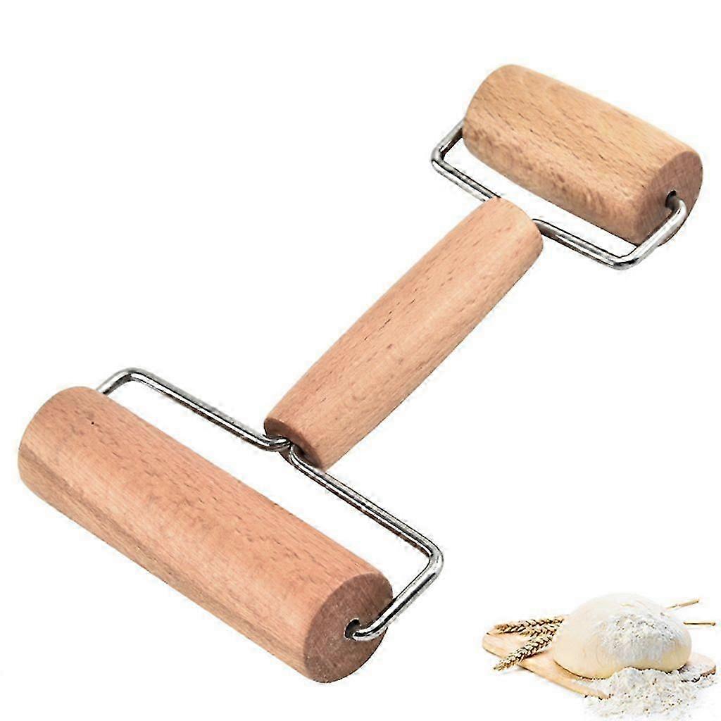 Double-headed wooden rolling pin flour pastry dough roller kitchen baking tools