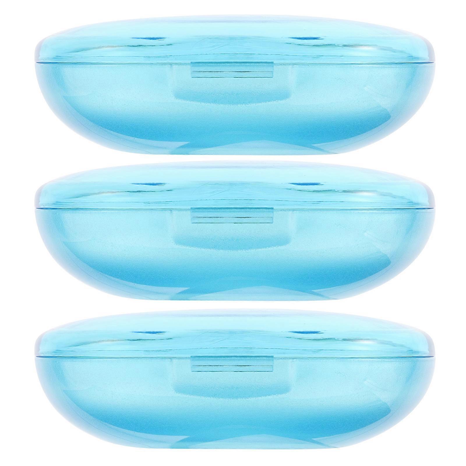 Retainer Box Denture Holder Storage Container For Travel And Home Use 3.1×3.1×1.1in 3Set