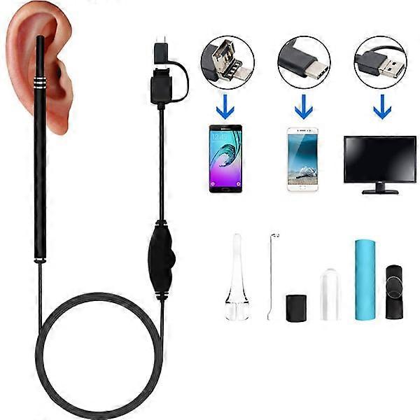 Ear spoon endoscope visible high-resolution ear canal endoscope for home use