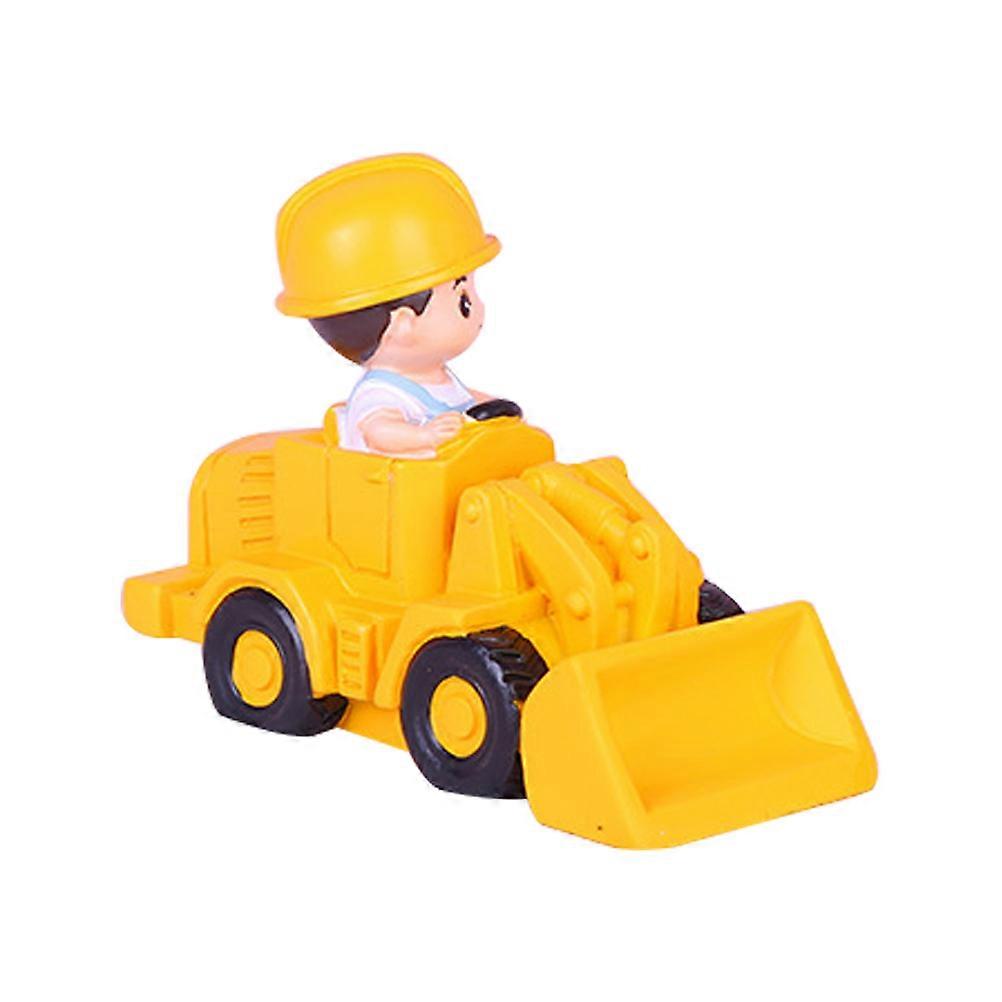 Yellow Engineering Excavator Toy Truck for Decoration Cake Toppers Made of Resin Small Size