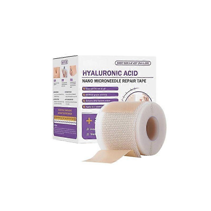 شريط إصلاح نانوي دقيق الإبر بحمض الهيالورونيك، شريط سيليكون للندبات، شرائح ندبات طويلة جدًا للولادة القيصرية، شريط سيليكون طبي قابل لإعادة الاستخدام