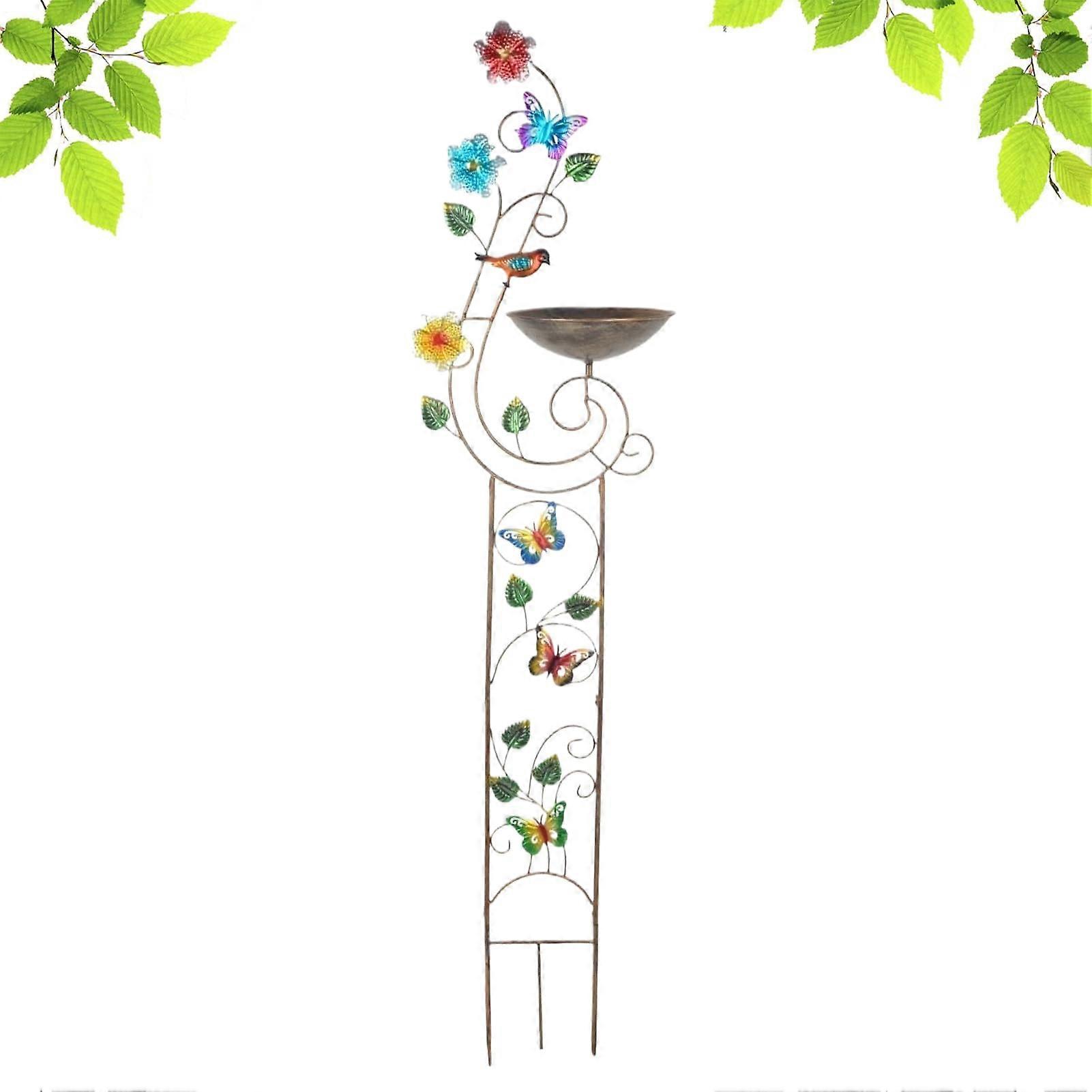 Bird Bath Bowl for Outdoor Use with Stand, Garden Decoration as Bird Drinker and Plant Support for Garden and Terrace