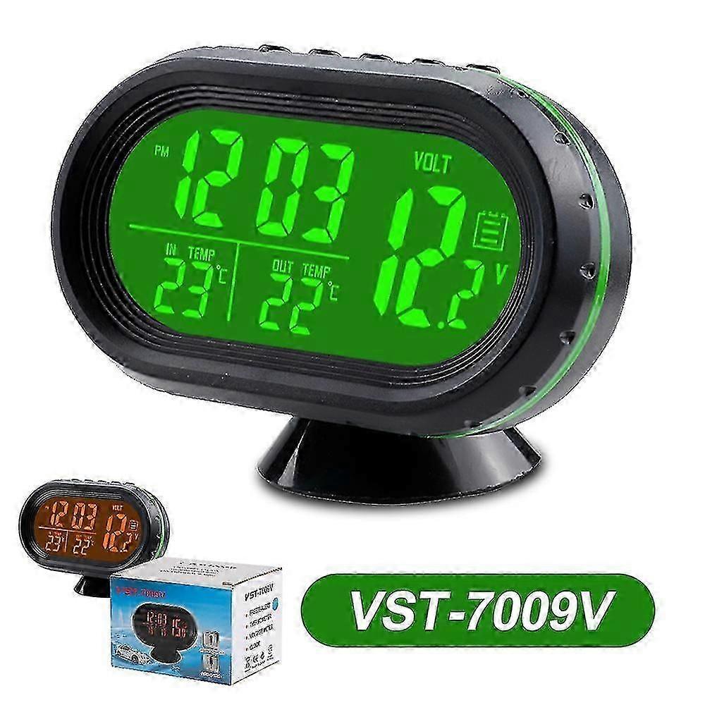 3 In 1 Thermometer Clock Voltmeter Car Lcd Backlight Digital Display Freeze Alert Self-adhesive Car Styling Luminous Clock SZRH