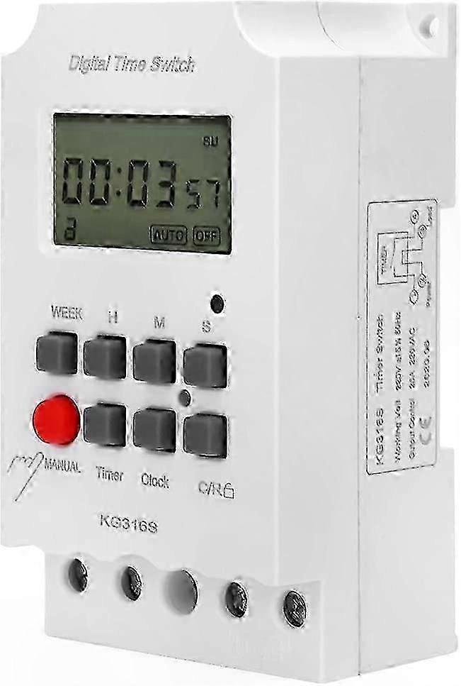 Großer LCD-Display-Digital-Timer mit Mikrocomputersteuerung, 32 Ein-/Aus-Einstellungen, 220-V-Synchronisierungsfunktion für den Heim- und Bürogebrauch