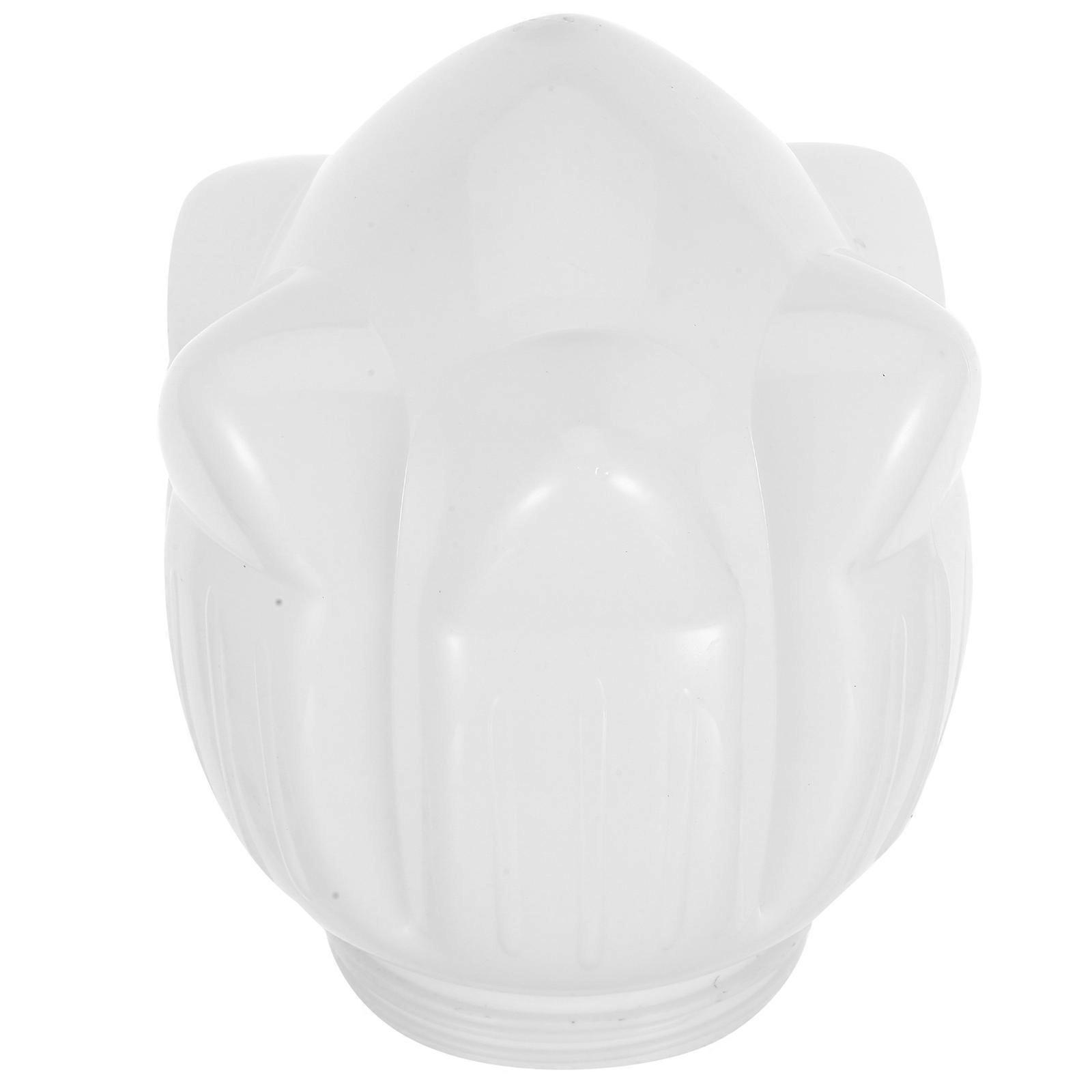 エレガントなロータスフラワーランプシェードモダンホワイトアクリル屋外ポストトップランタンガーデンパティオ用12.5x18.5インチ