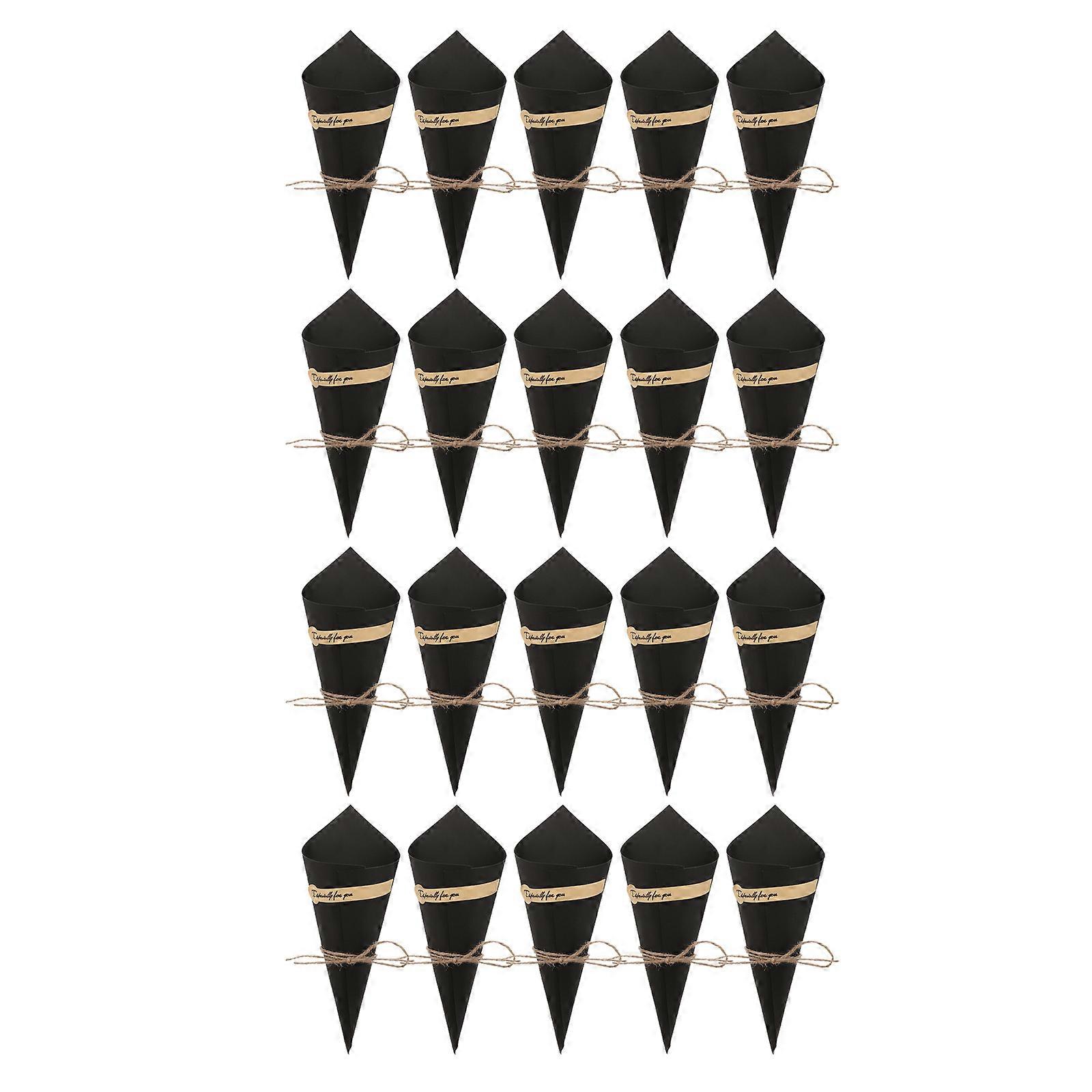 50Pcs DIY κώνοι εγγράφου περιτυλίγματος λουλουδιών σχεδίου κατάλληλοι για τις εκδηλώσεις επαγγελματιών οικιακών χρηστών που χαρακτηρίζουν το μαύρο χρώμα
