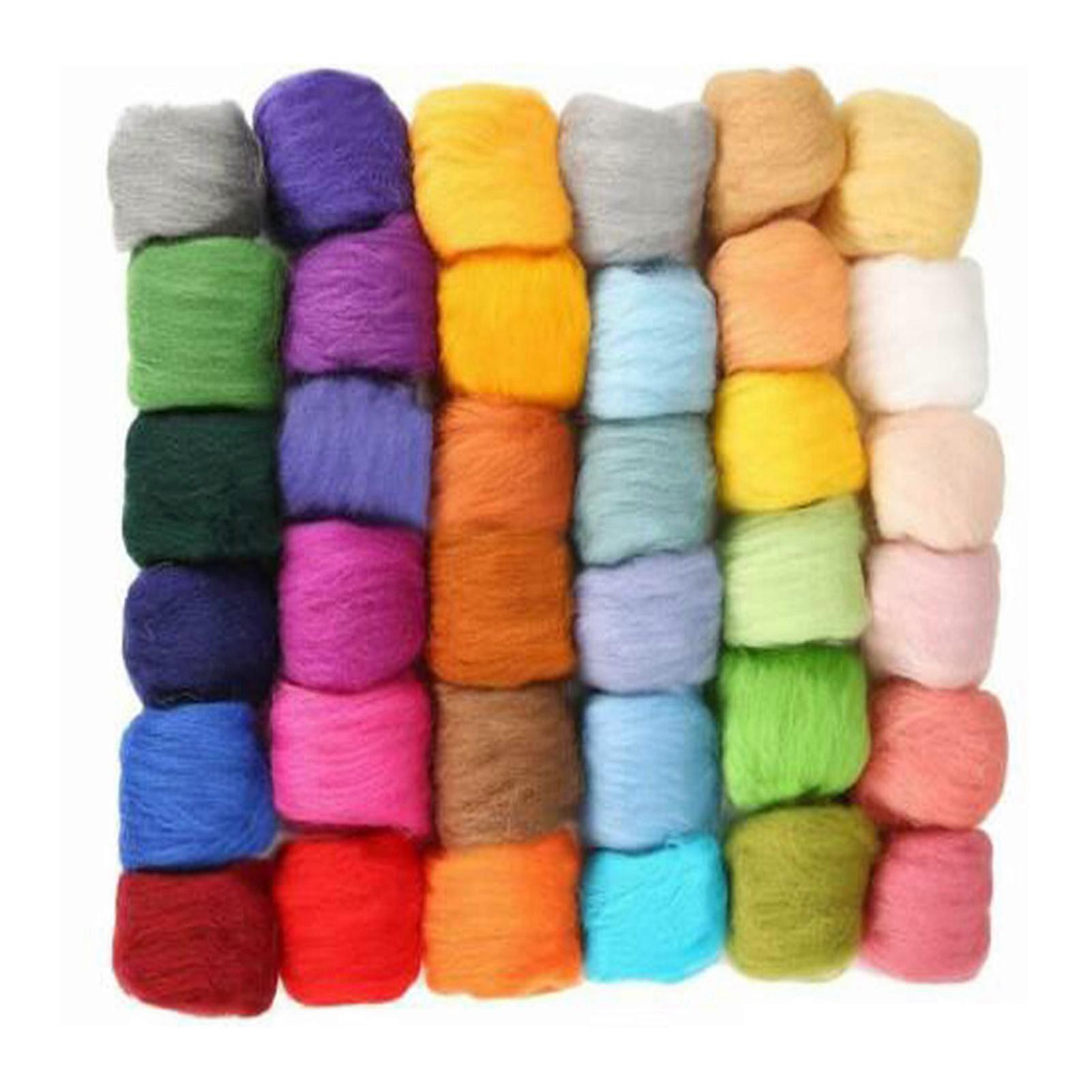 36/50 Colors Wool Fiber Yarn Fishing Wool Felting for Needle Felting Hand Spinning Craft Supplies DIY TB