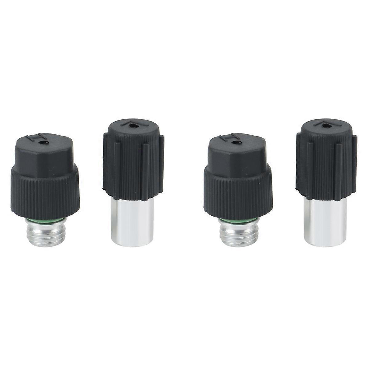 2Pcs AC Charging Port Service Hi/Low Ball Valves With Black Caps