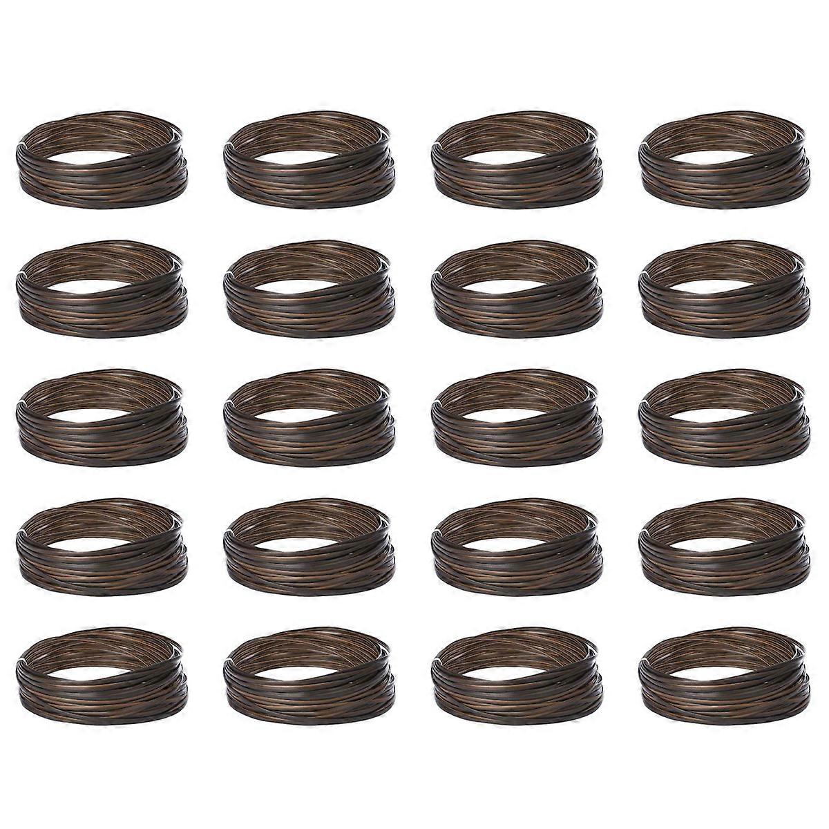 20X Coffee Gradient Flat Synthetic Rattan Weaving Material Plastic Rattan for Knit and Repair Chair