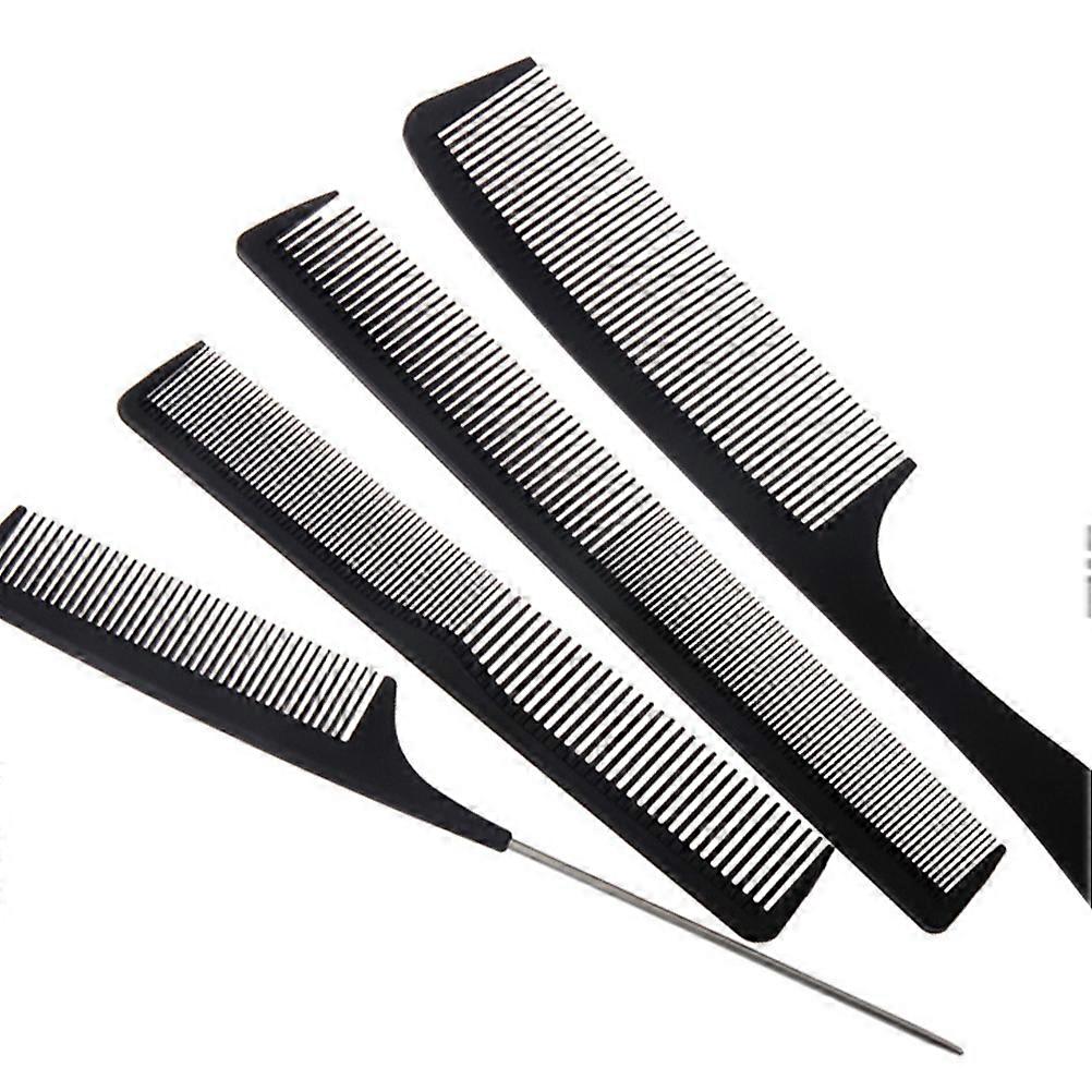 Black Resin Double Comb for Haircutting Use Perfect for Travel and Daily Styling 3 Pieces in a Bag