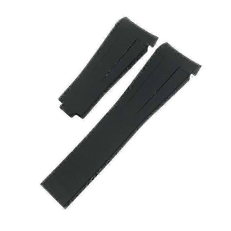Rubber and silicone watchbands, 20/21/19mm, Compatible with Submariner and other watch models, Black band with black rose gold color scheme